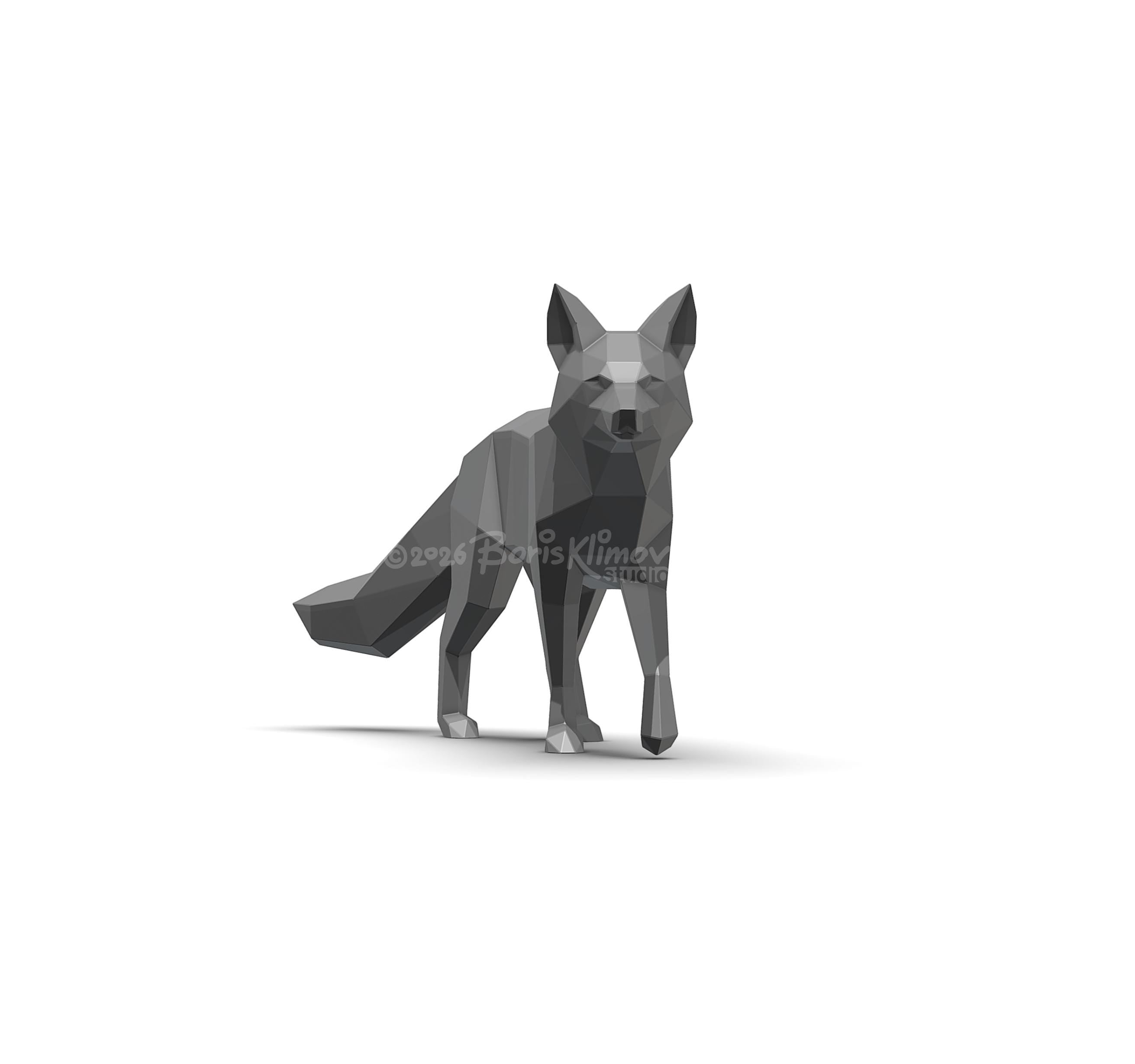 Fox 3d sculpture. DIY Welding Plan. Digital files (.pdf, .dxf CNC Cutting)