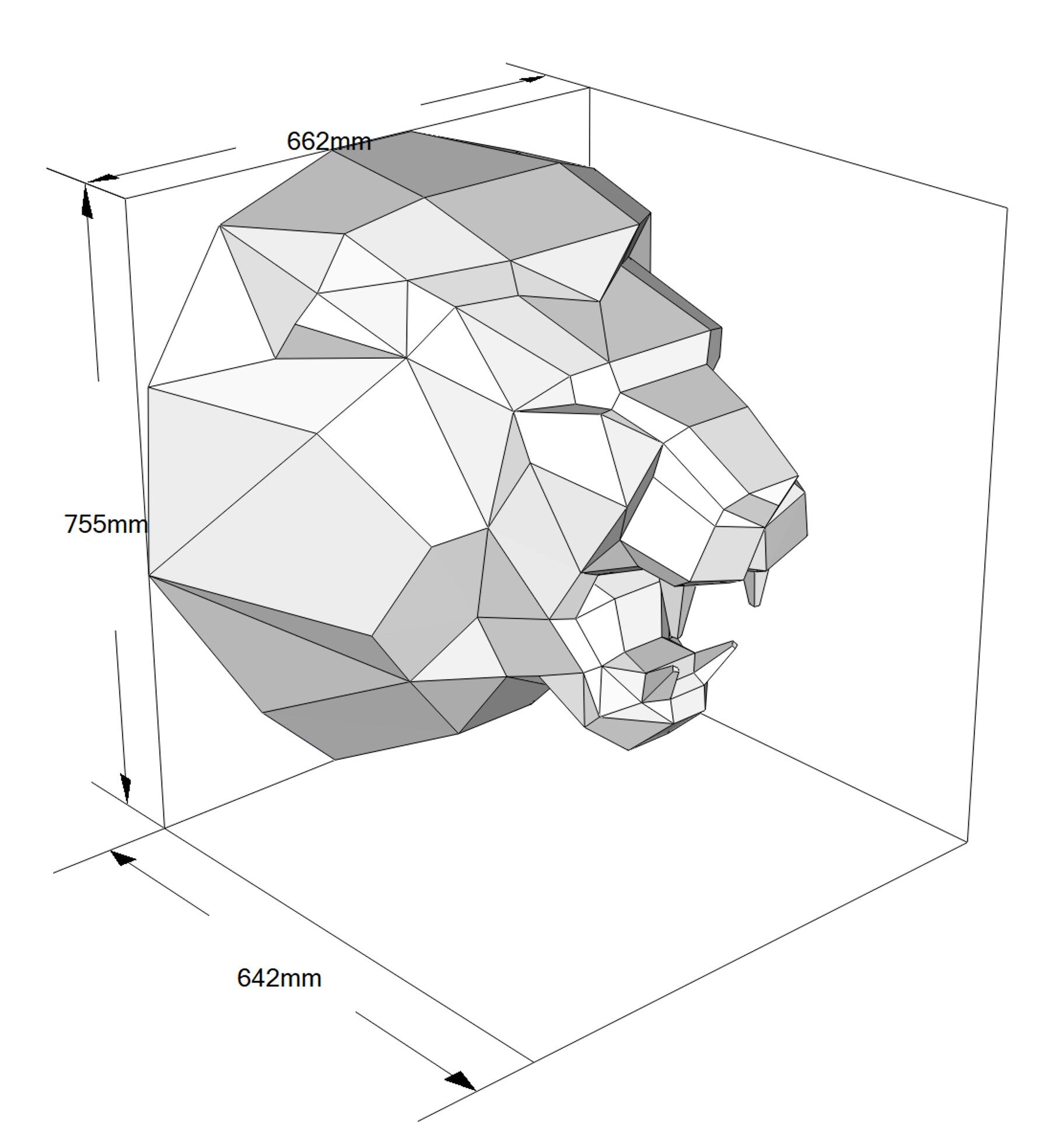 Lion trophy head! Weld it yourself with Digital plan for metal. Set of digital files include: .pdf – scheme, .dxf – CNC cutting.