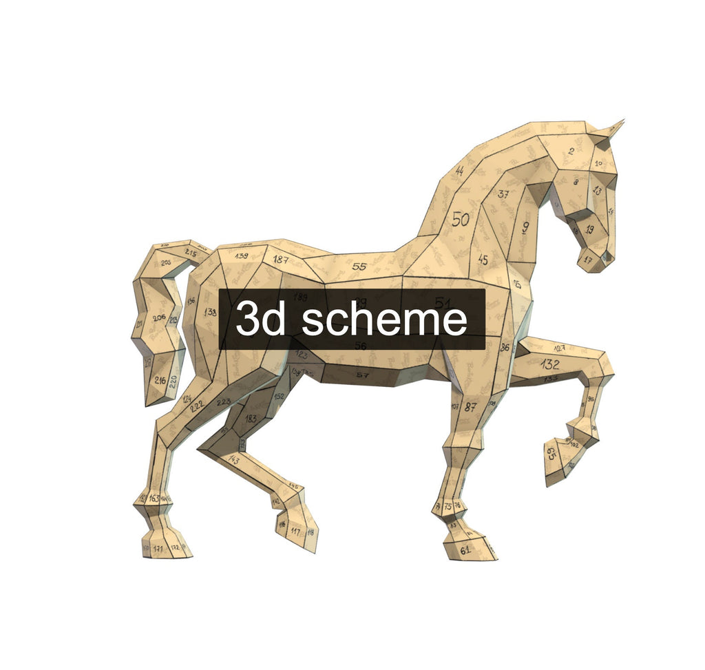 Horse! Weld it yourself with Digital plan for metal. Set of digital files include: .pdf – scheme, .dxf – CNC cutting.