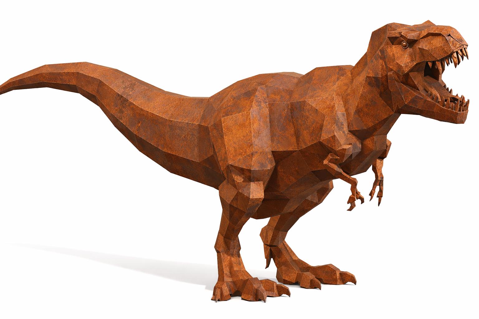 T. rex 3d sculpture. DIY Welding Plan. Digital files (.pdf, .dxf CNC Cutting)