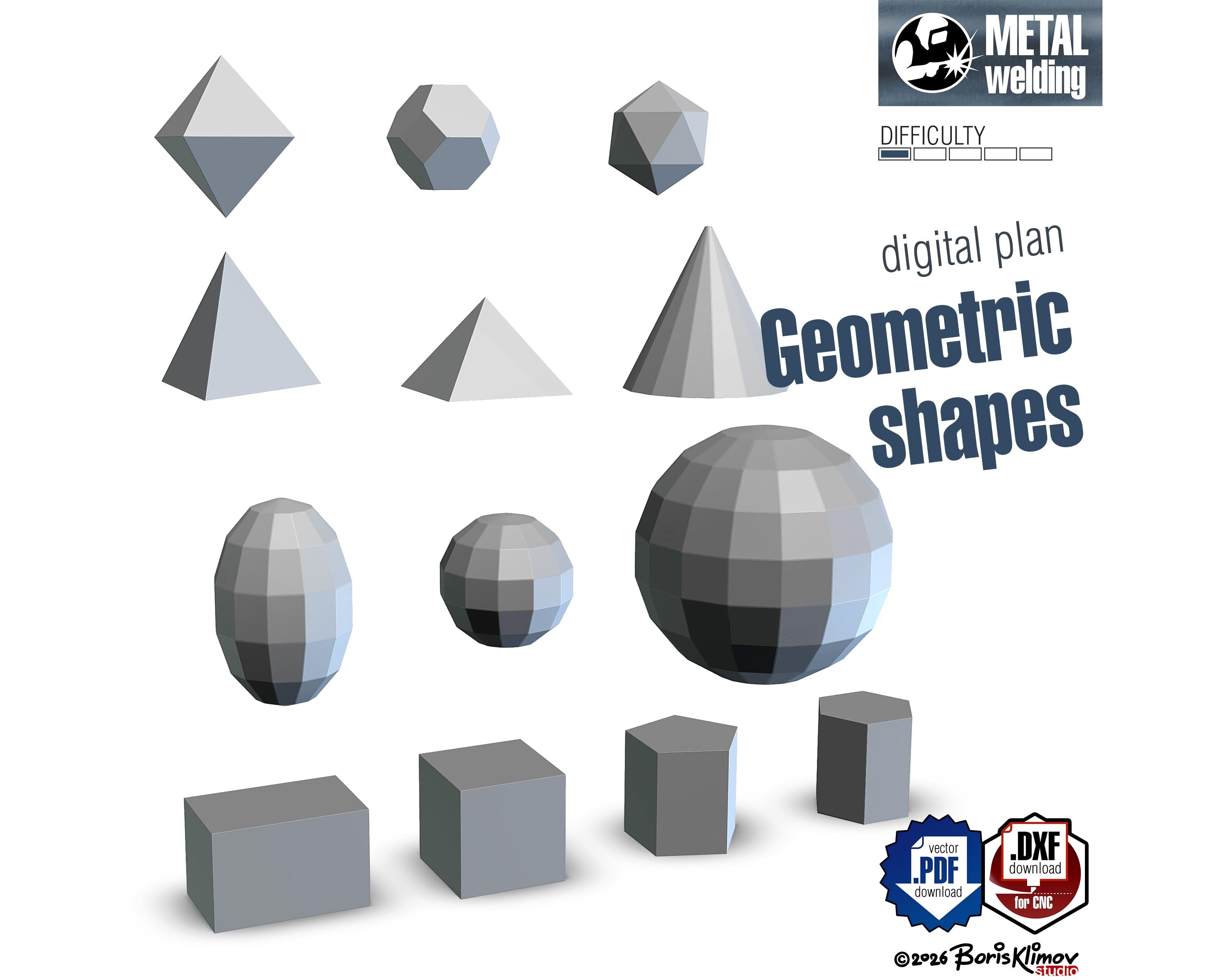Welding Practice Geometric Solids DXF PDF Files (Digital Download)