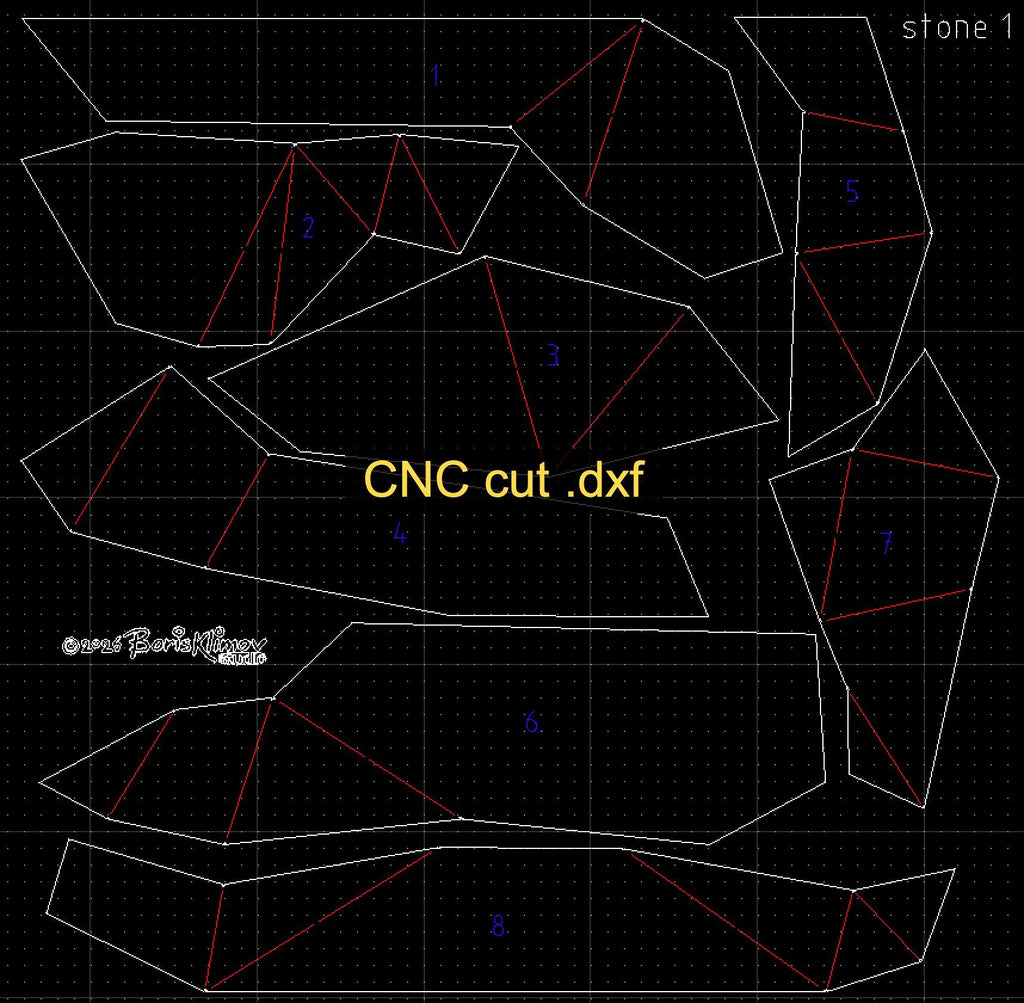 Stones 3d sculpture. DIY Welding Plan. Digital files (.pdf, .dxf CNC Cutting)