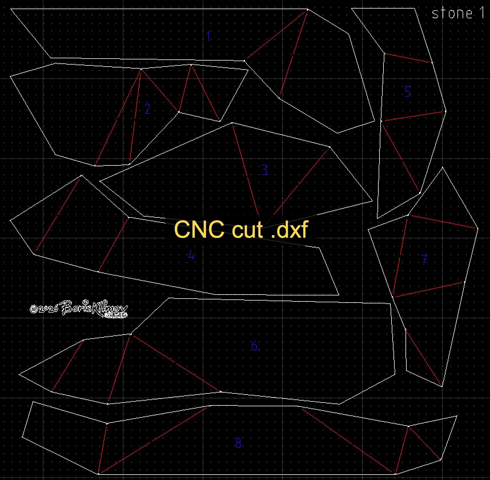 Stones 3d sculpture. DIY Welding Plan. Digital files (.pdf, .dxf CNC Cutting)