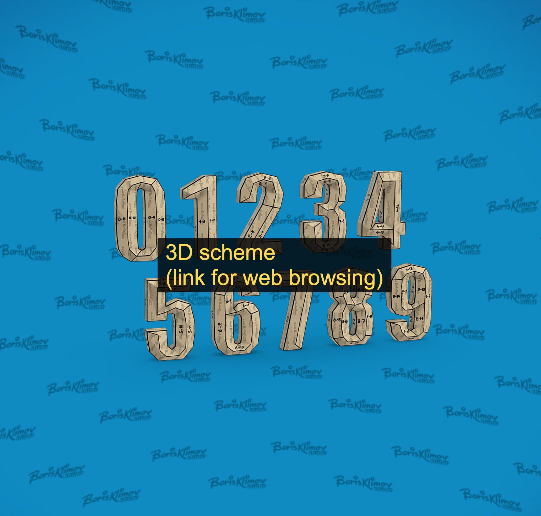 3D Metal Digits Pattern. DXF PDF Welding Template (Digital Download)