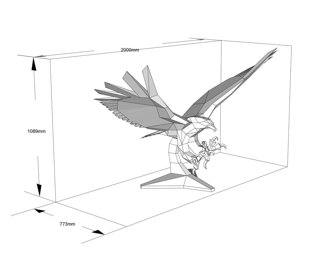 Eagle! Weld it yourself with Digital plan for metal. Set of digital files include: .pdf – scheme, .dxf – CNC cutting.