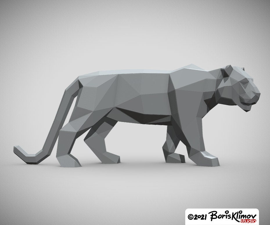 Tiger 3D sculpture, Metal Welding Digital Plan (PDF & DXF)