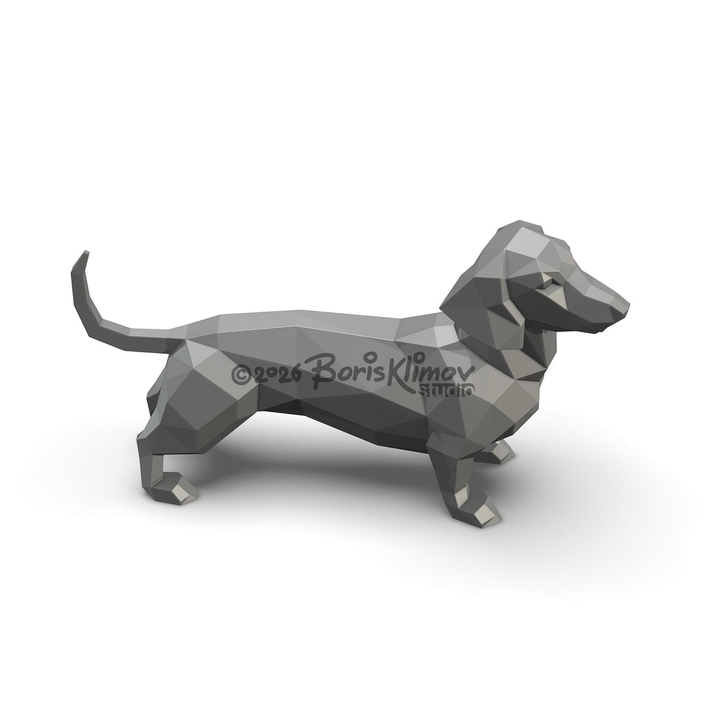 Dachshund 3d sculpture. DIY Welding Plan. Digital files (.pdf, .dxf CNC Cutting)