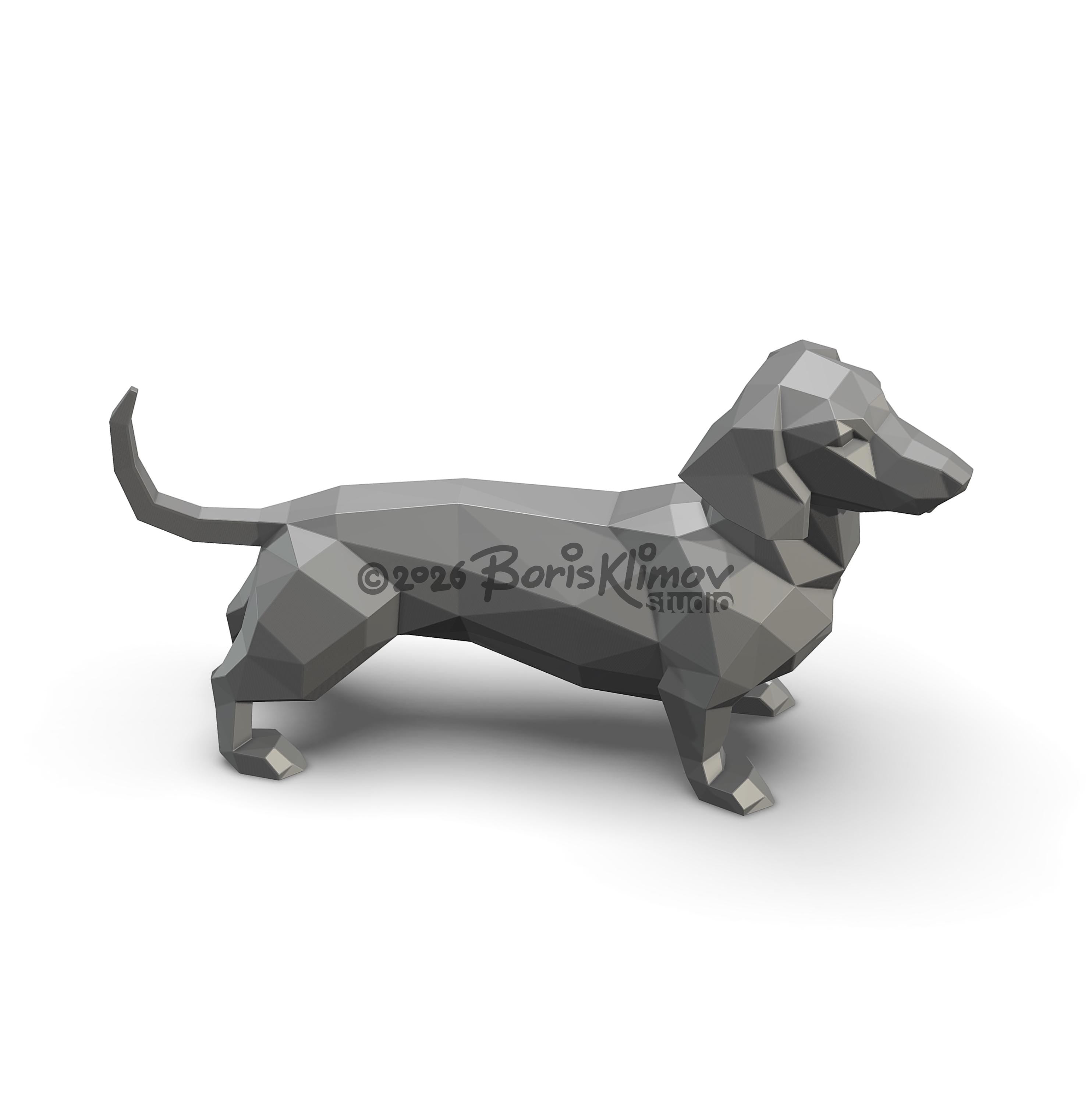 Dachshund 3d sculpture. DIY Welding Plan. Digital files (.pdf, .dxf CNC Cutting)