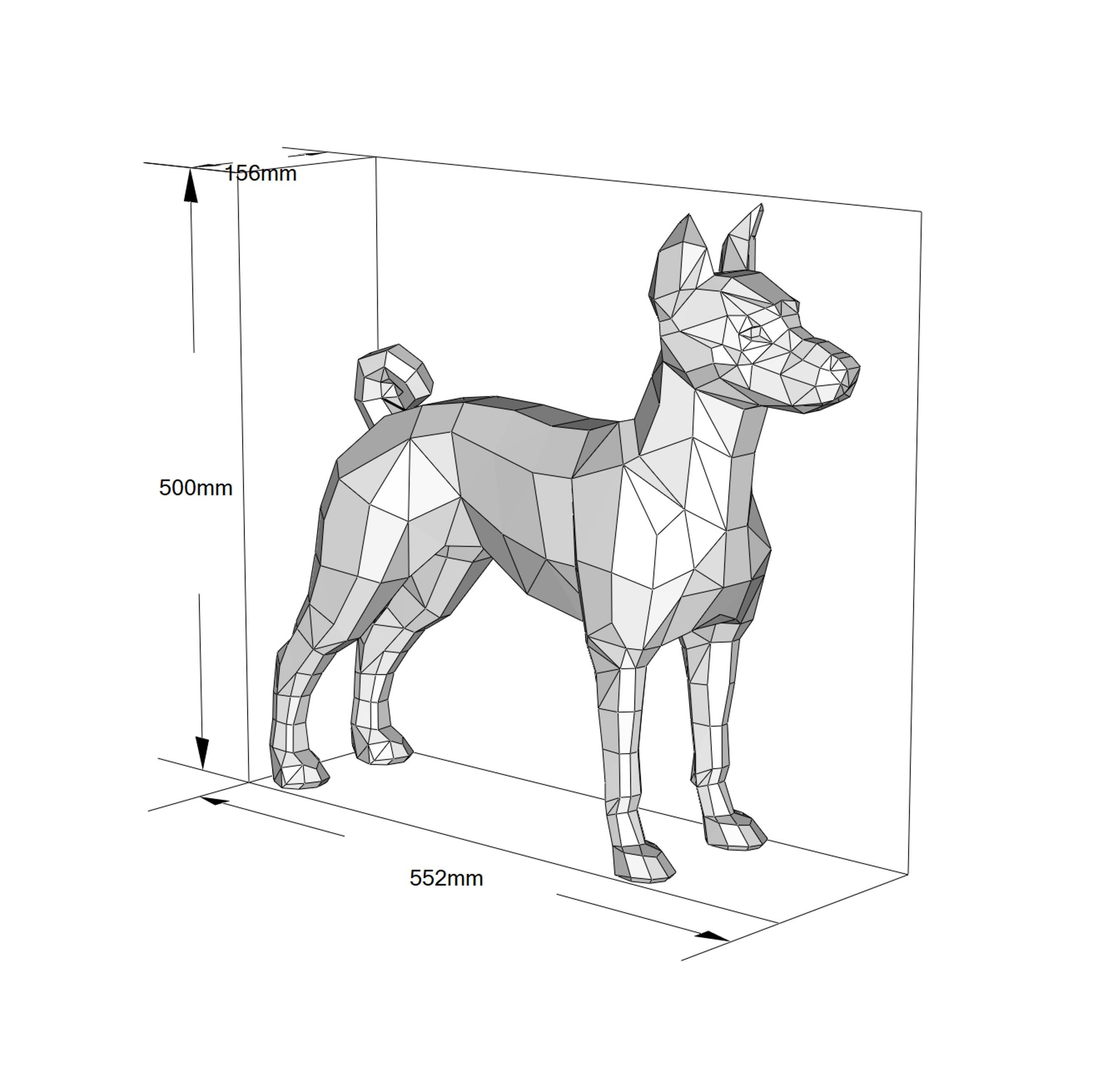 Basenji metal. DIY Welding Plan. Digital files (.pdf, .dxf CNC Cutting)