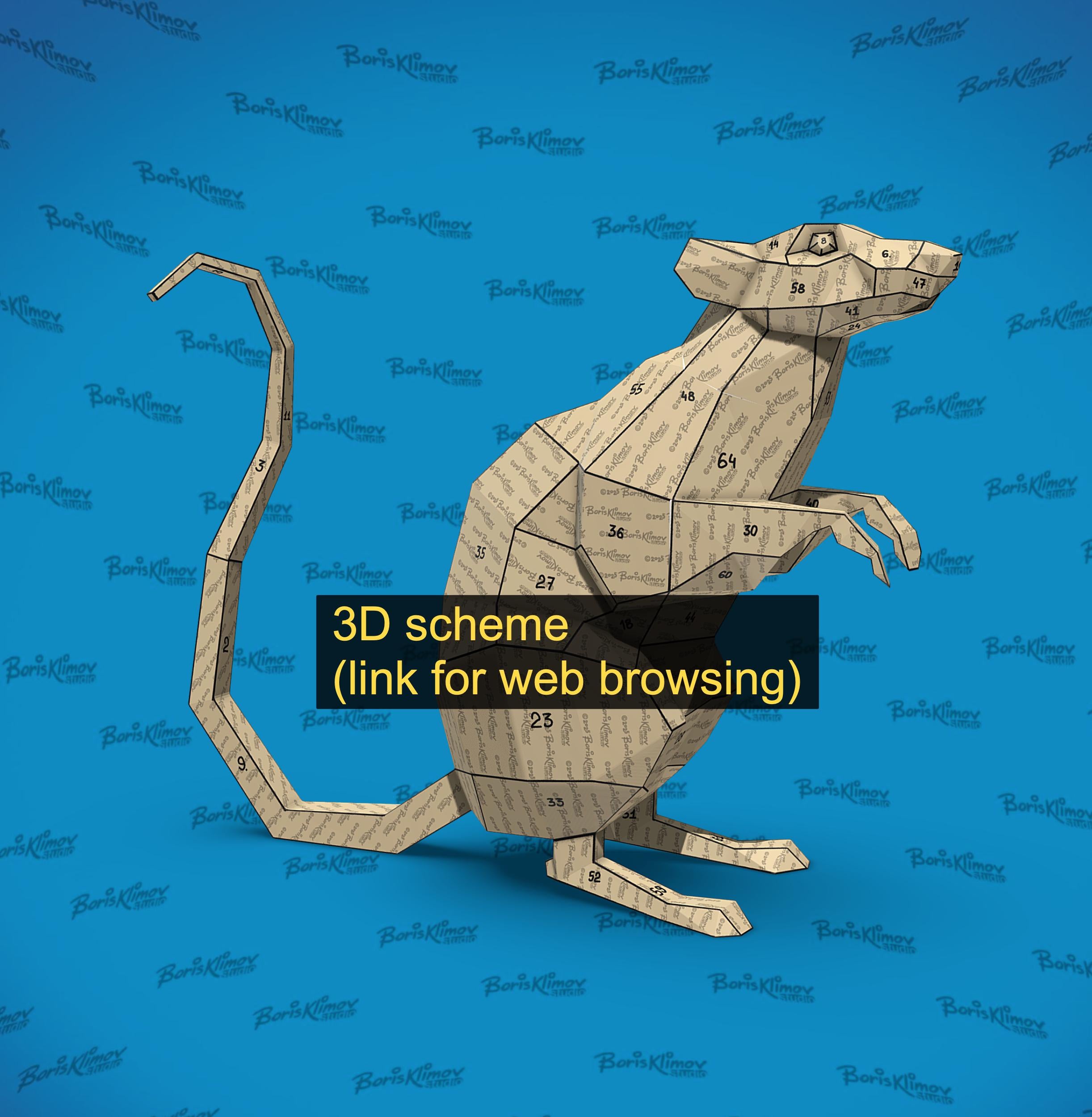 Rat standing. DIY Welding Plan. Digital files (.pdf, .dxf CNC Cutting)