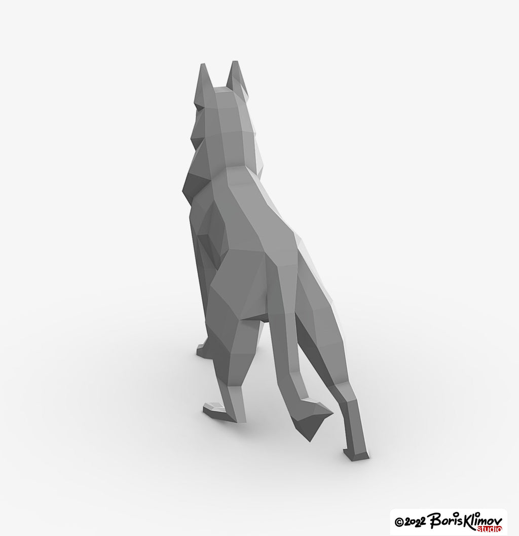 German shepherd! Weld it yourself with Digital plan for metal. Set of digital files include: .pdf – scheme, .dxf – CNC cutting.