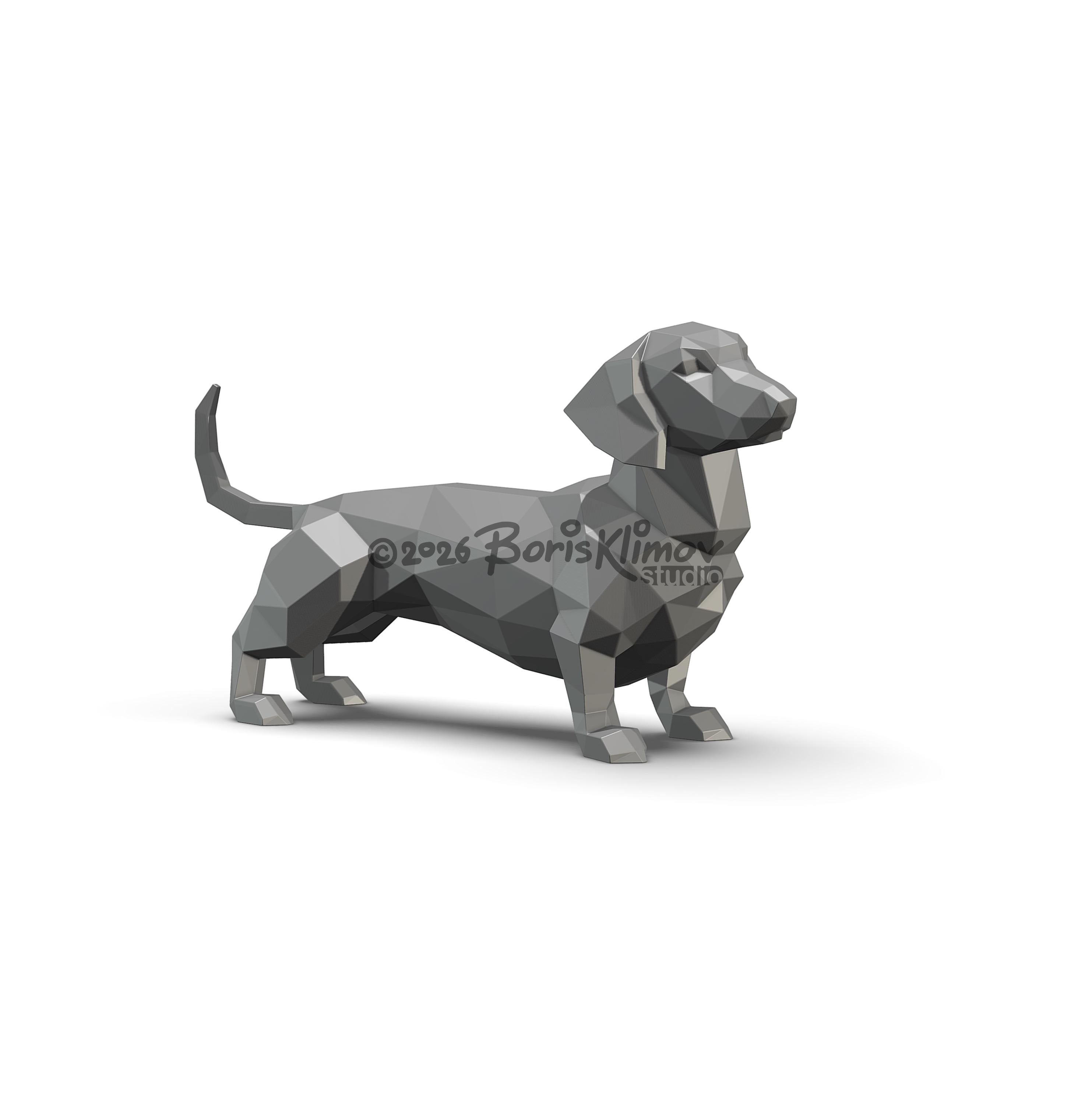 Dachshund 3d sculpture. DIY Welding Plan. Digital files (.pdf, .dxf CNC Cutting)