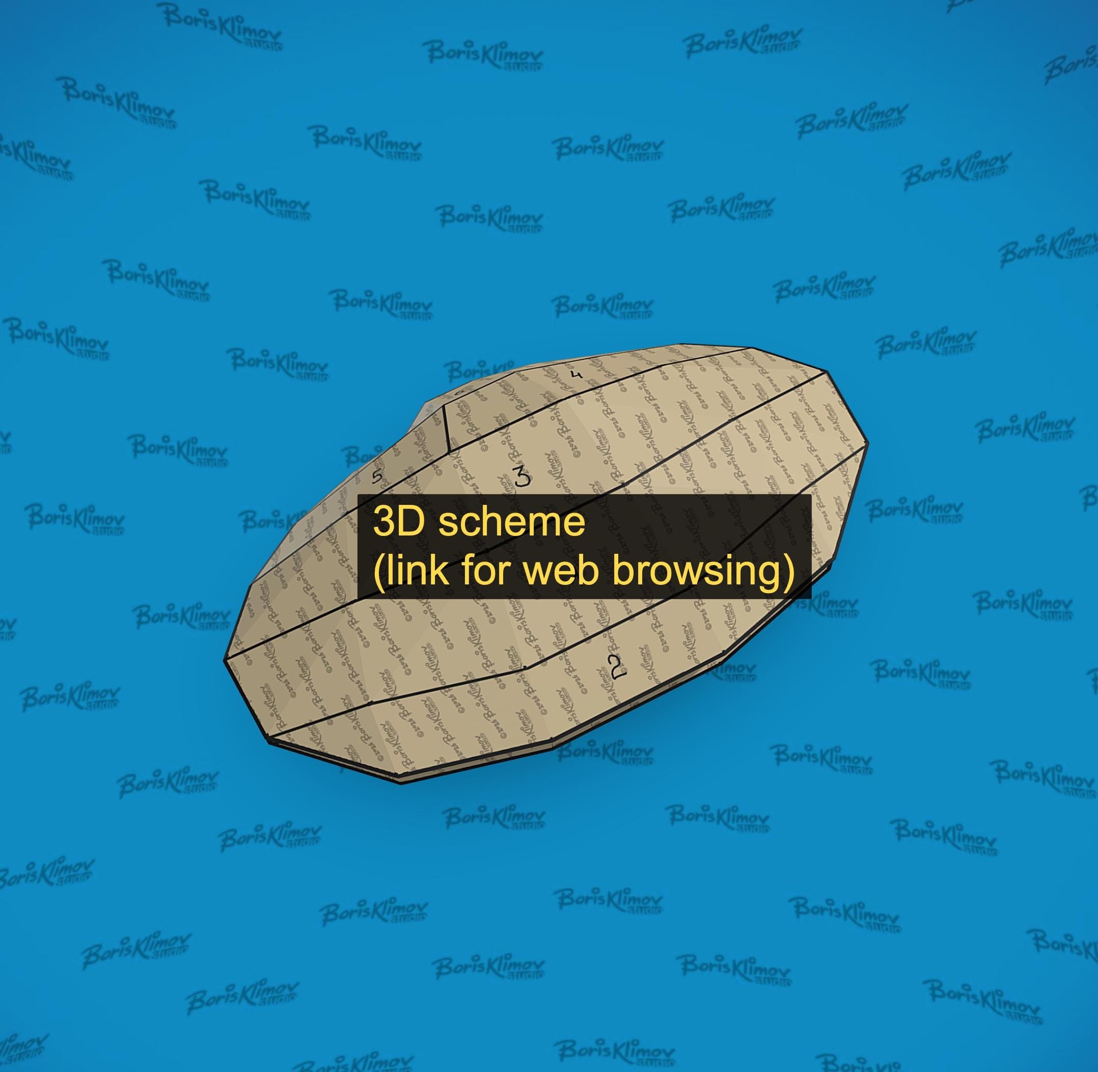 Clam 3d sculpture. DIY Welding Plan. Digital files (.pdf, .dxf CNC Cutting)