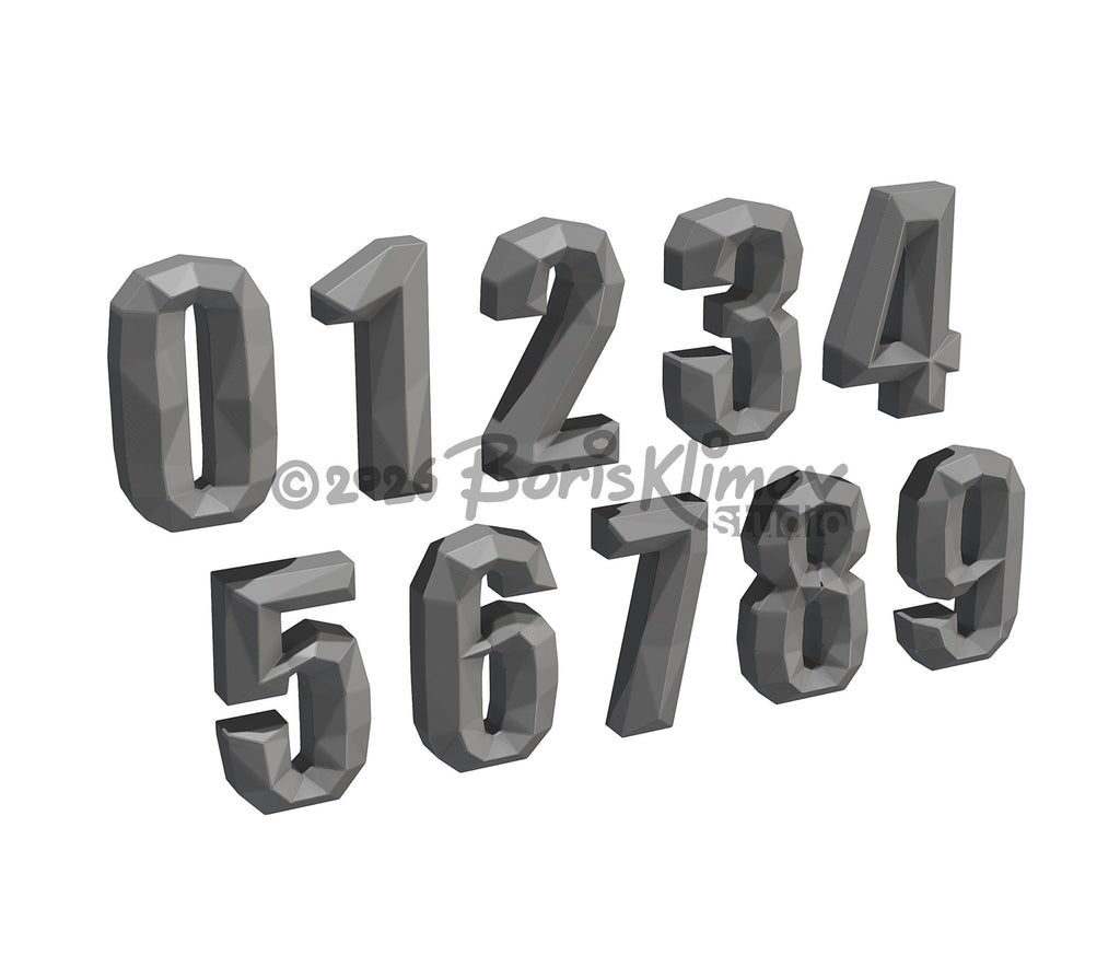 3D Metal Digits Pattern. DXF PDF Welding Template (Digital Download)