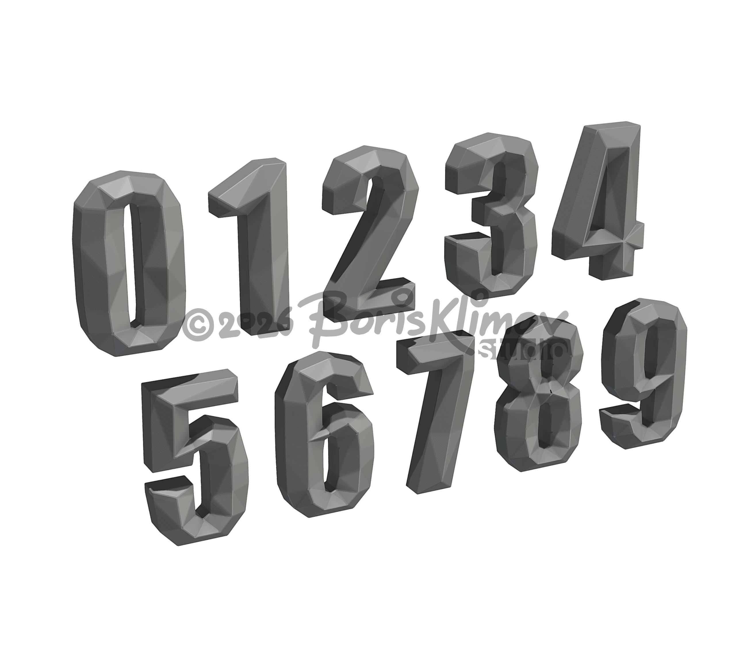 3D Metal Digits Pattern. DXF PDF Welding Template (Digital Download)