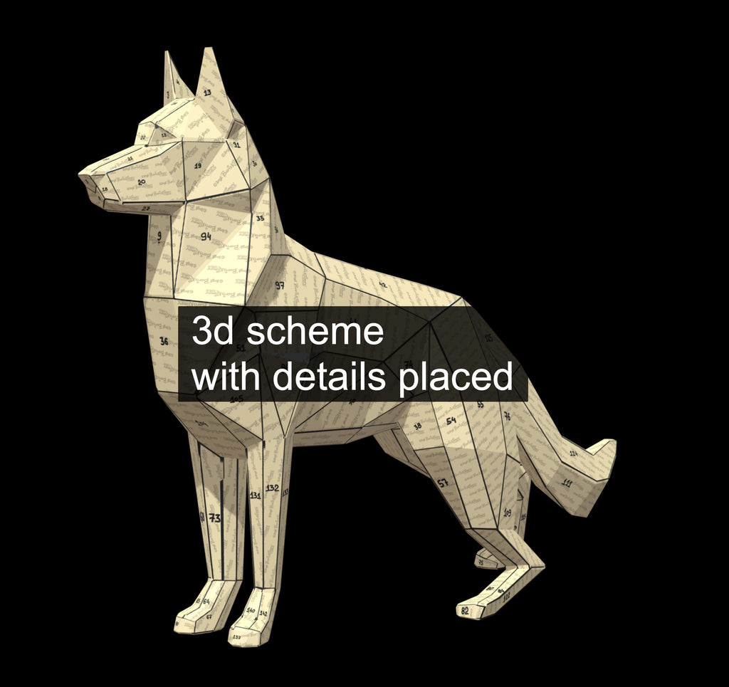 German shepherd! Weld it yourself with Digital plan for metal. Set of digital files include: .pdf – scheme, .dxf – CNC cutting.