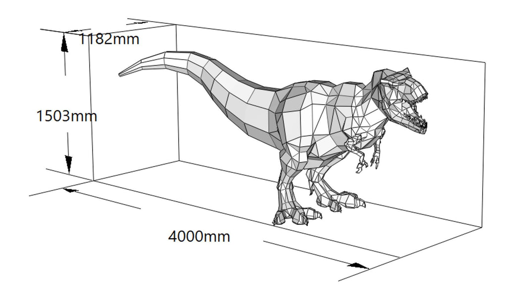 T. rex 3d sculpture. DIY Welding Plan. Digital files (.pdf, .dxf CNC Cutting)