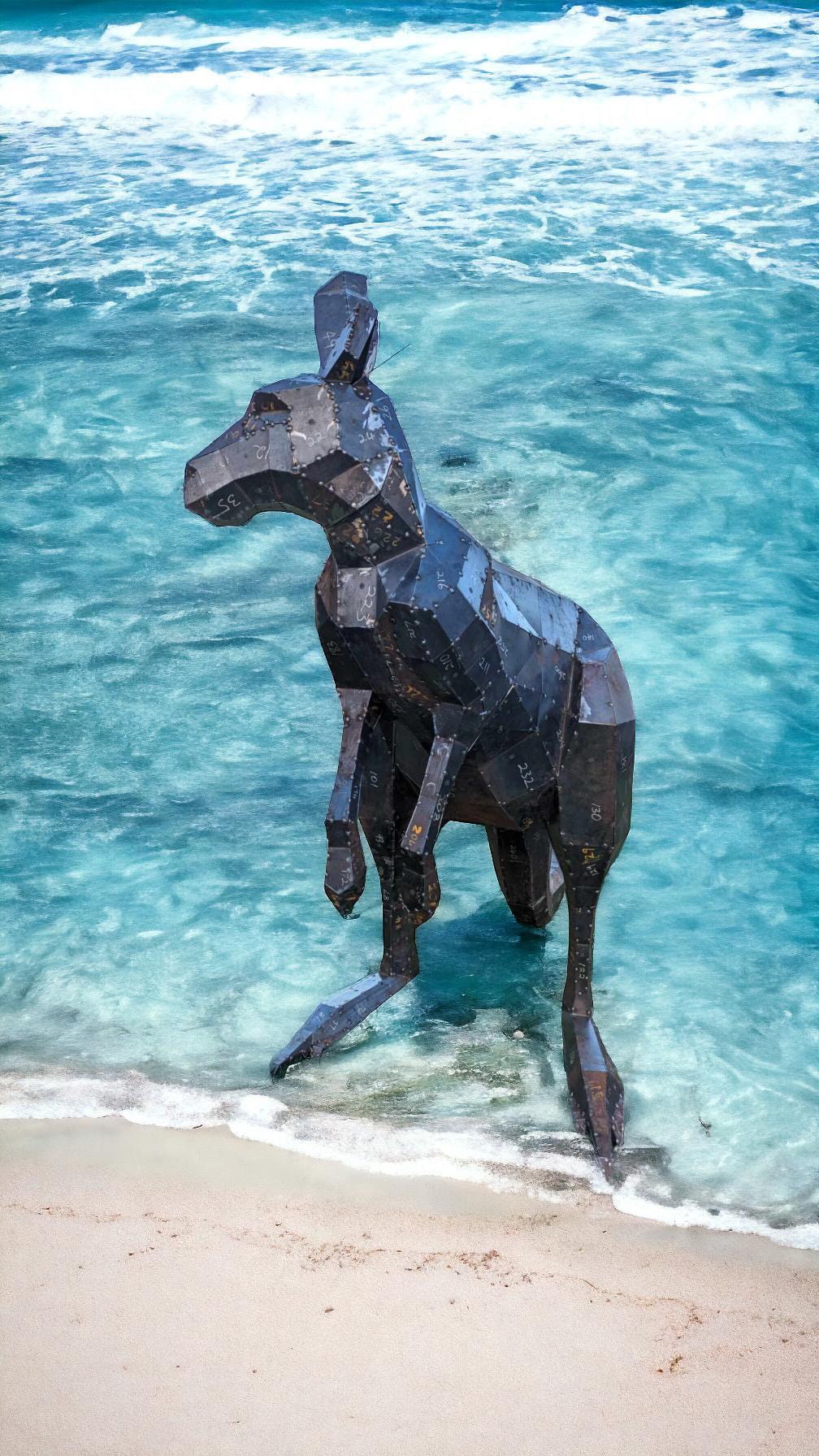 Kangaroo! Weld it yourself with Digital plan for metal. Set of digital files include: .pdf – scheme, .dxf – CNC cutting.