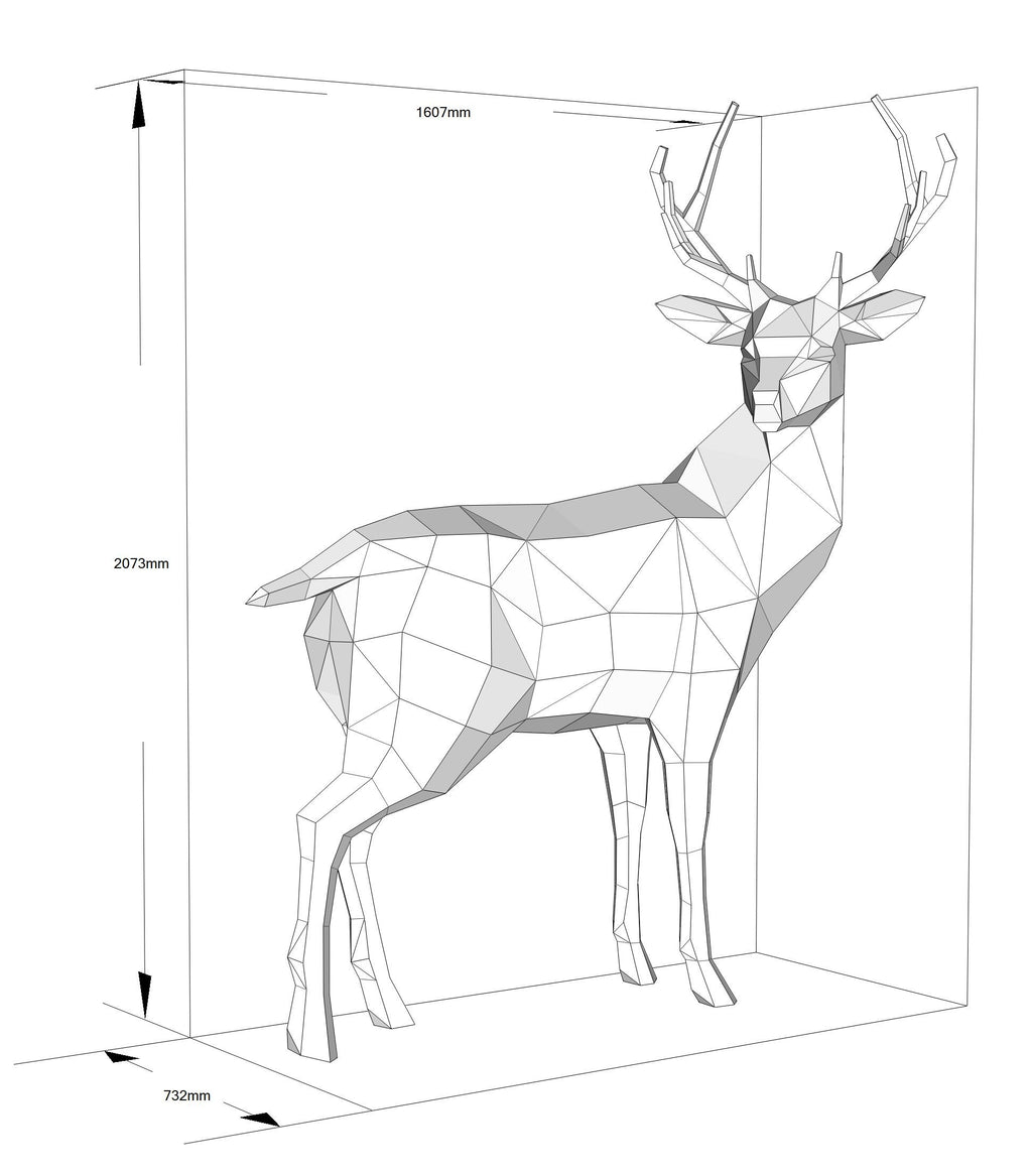 Deer! Weld it yourself with Digital plan for metal. Set of digital files include .pdf – scheme, .dxf – CNC cutting.