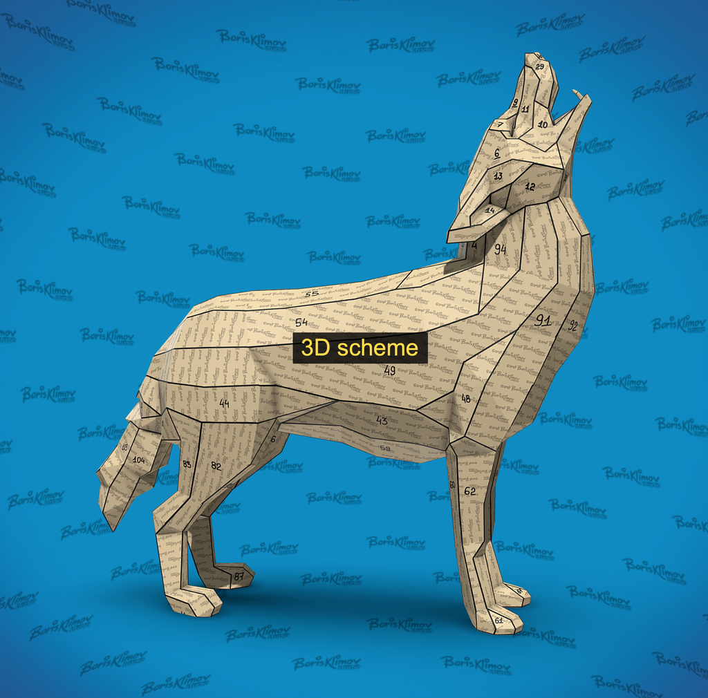 DIY Metal Coyote Welding Project, CNC Cutting Digital Plan (pdf & dxf)