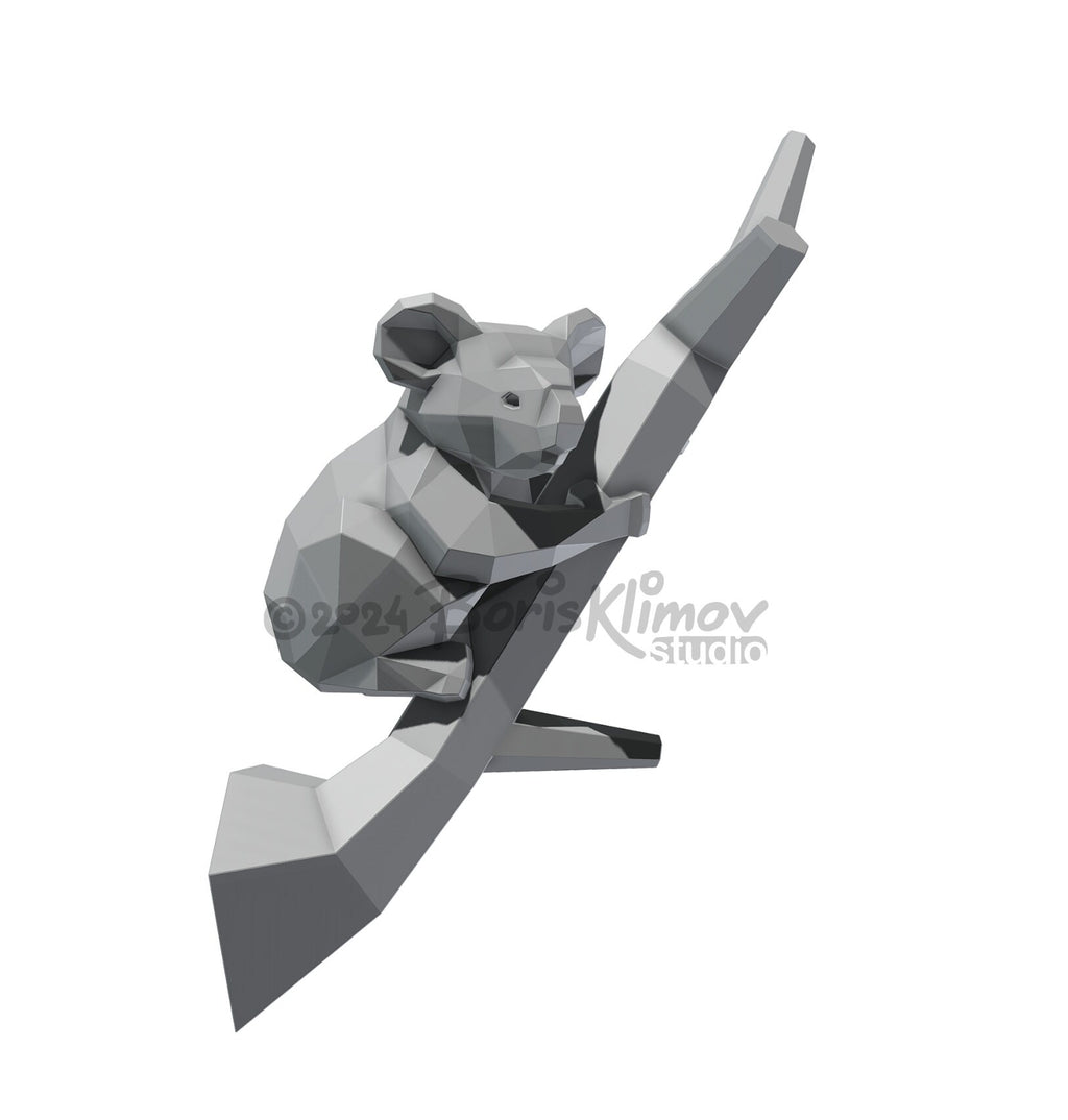 Koala on a tree branch!  Weld it yourself with Digital plan for metal. Set of digital files include: .pdf – scheme, .dxf – CNC cutting.