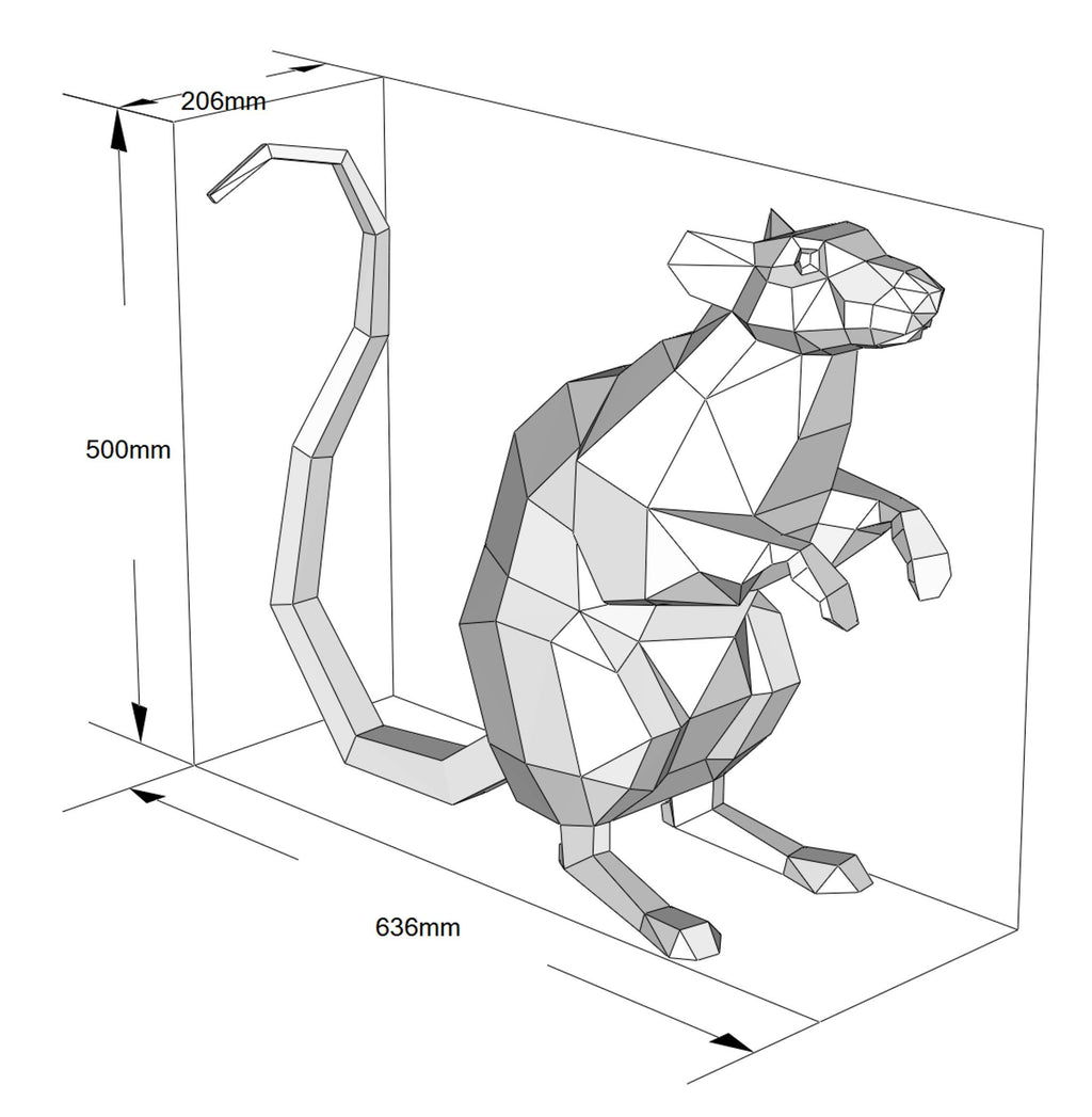 Rat standing. DIY Welding Plan. Digital files (.pdf, .dxf CNC Cutting)