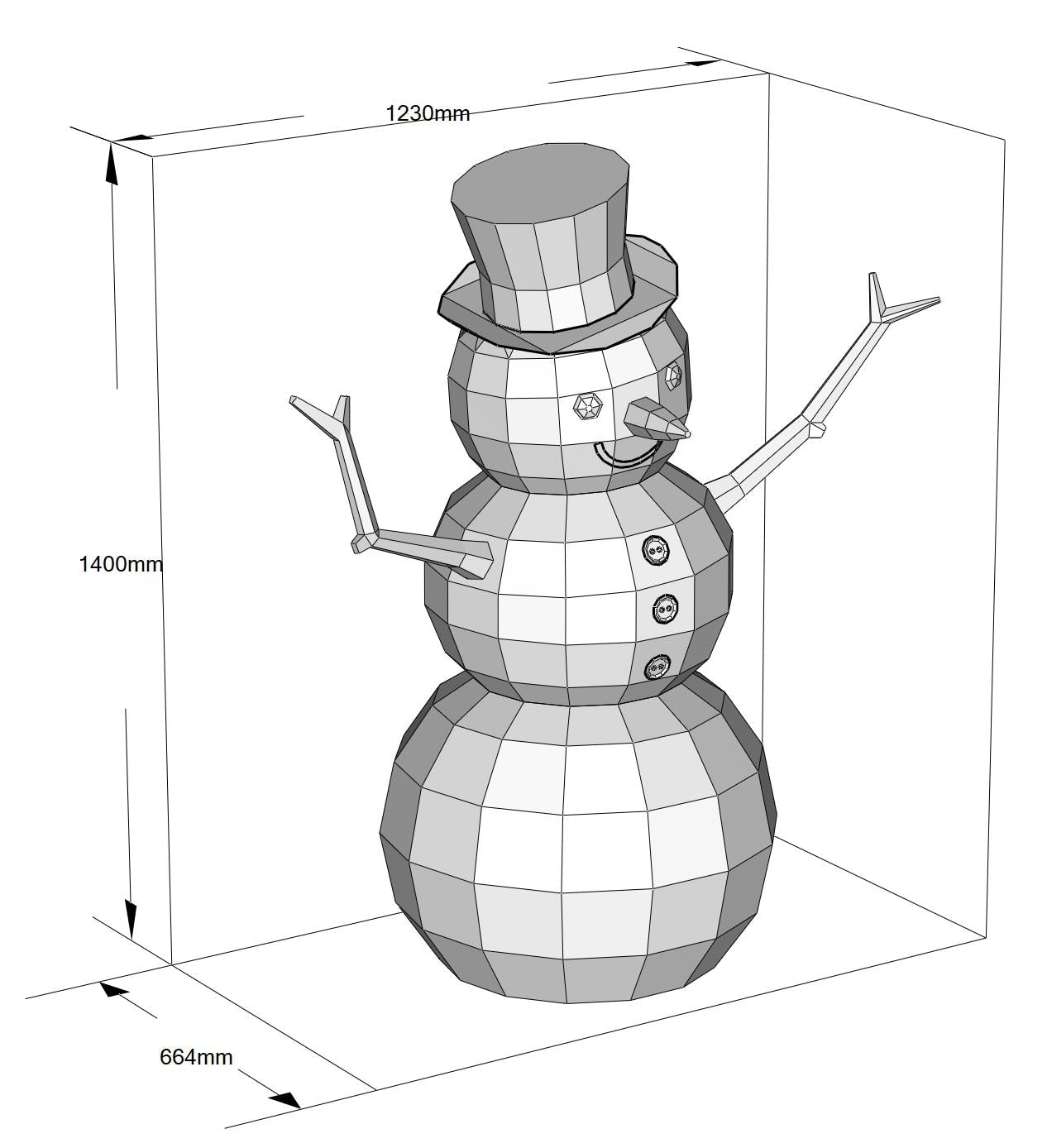 Snowman 3d sculpture. DIY Welding Plan. Digital files (.pdf, .dxf CNC Cutting)