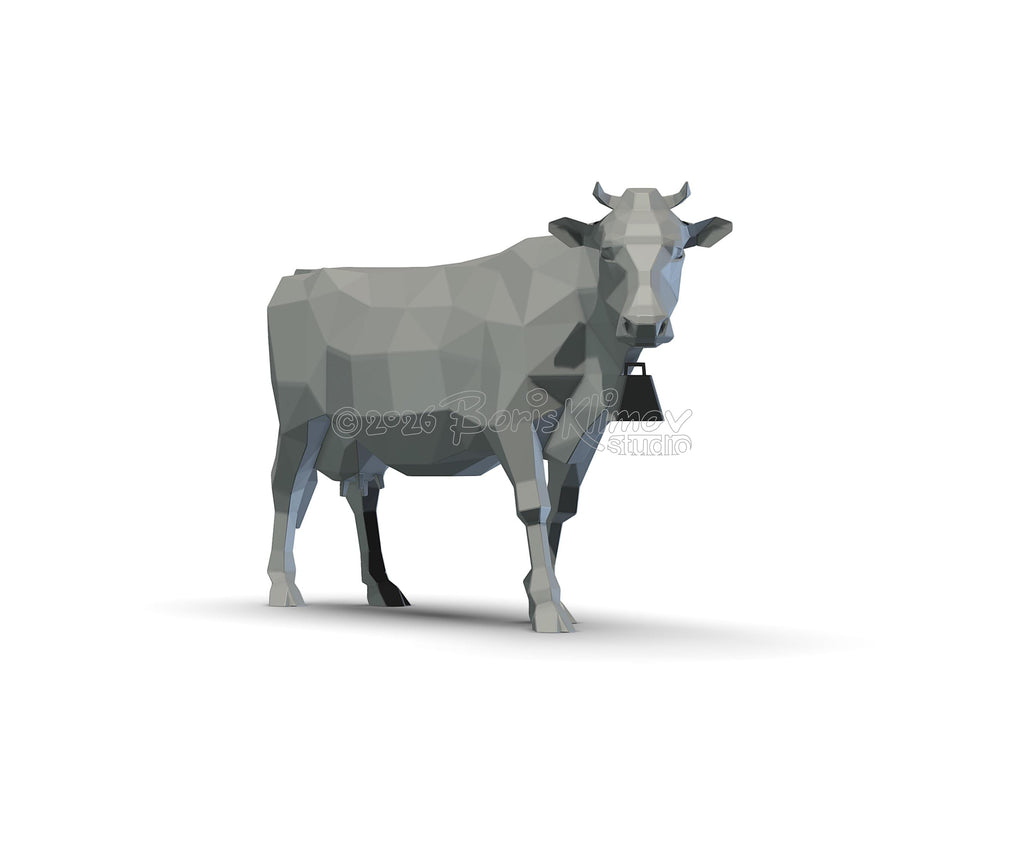 Cow 3d sculpture. DIY Welding Plan. Digital files (.pdf, .dxf CNC Cutting)
