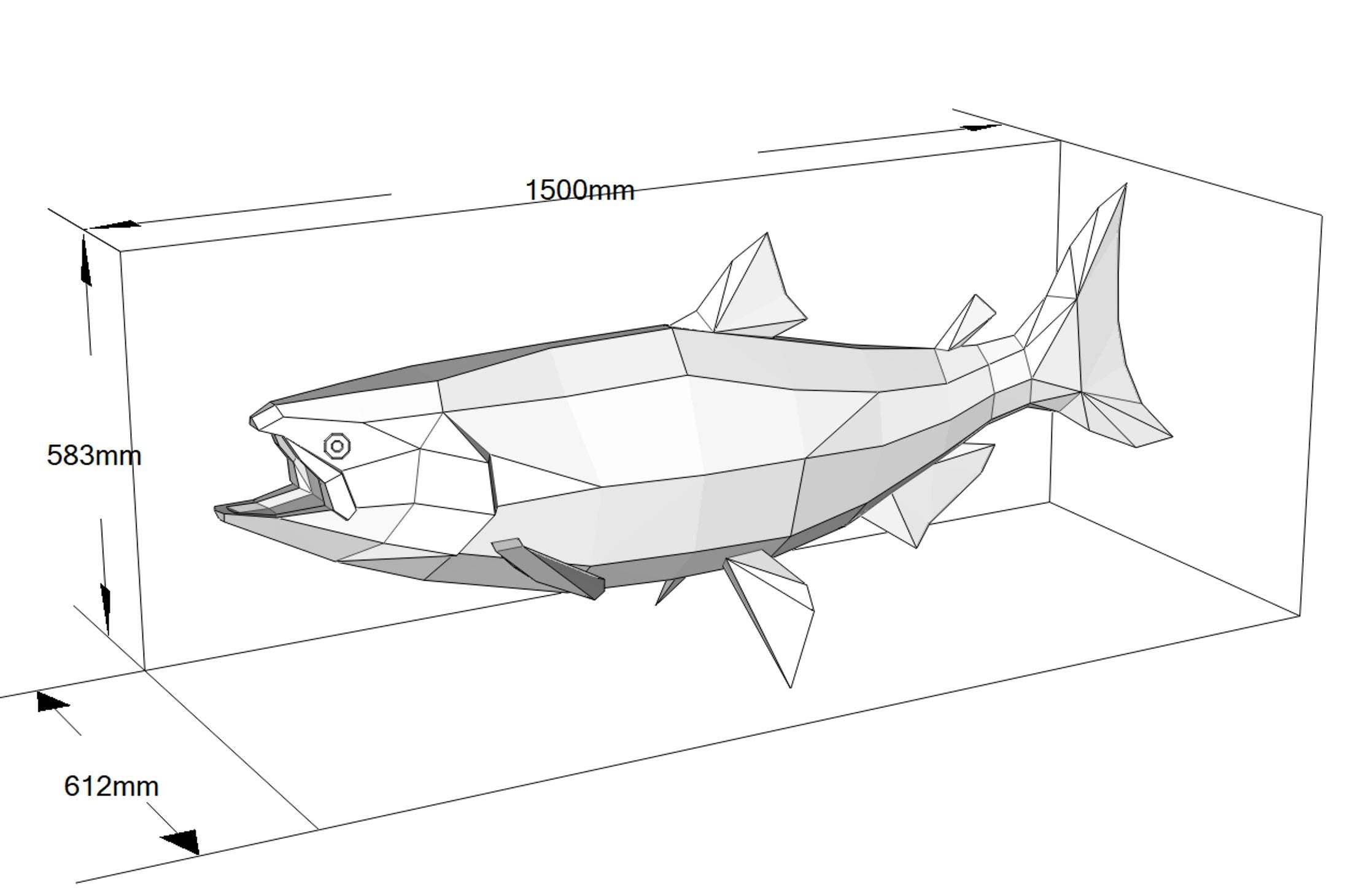 Salmon Metal Welding Pattern – DIY 3D Figure Files (PDF, DXF)