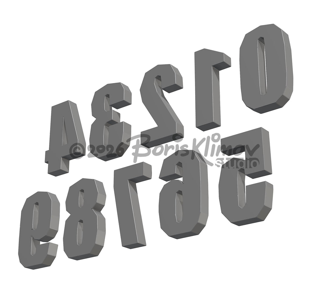 3D Metal Digits Pattern. DXF PDF Welding Template (Digital Download)