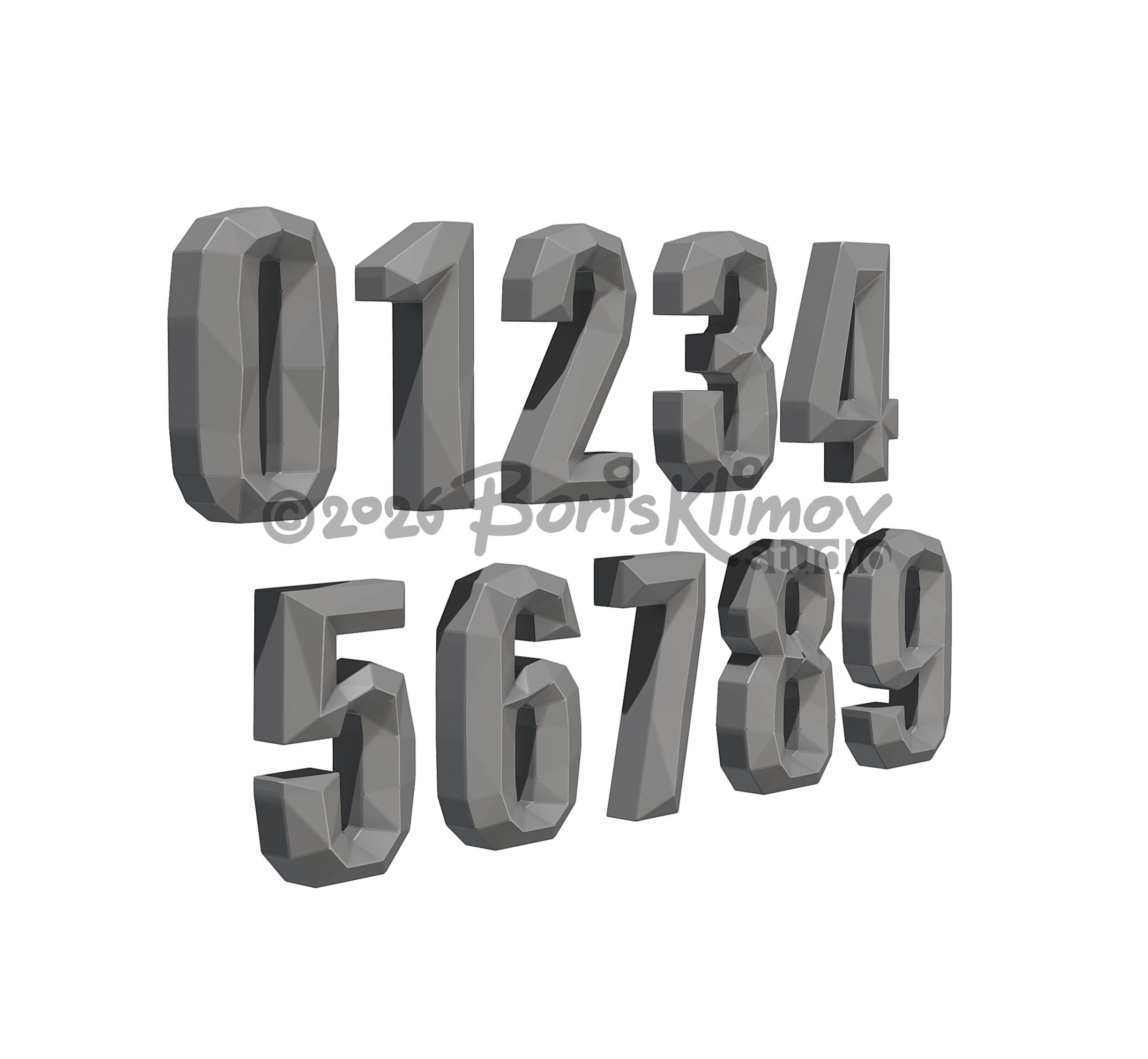 3D Metal Digits Pattern. DXF PDF Welding Template (Digital Download)