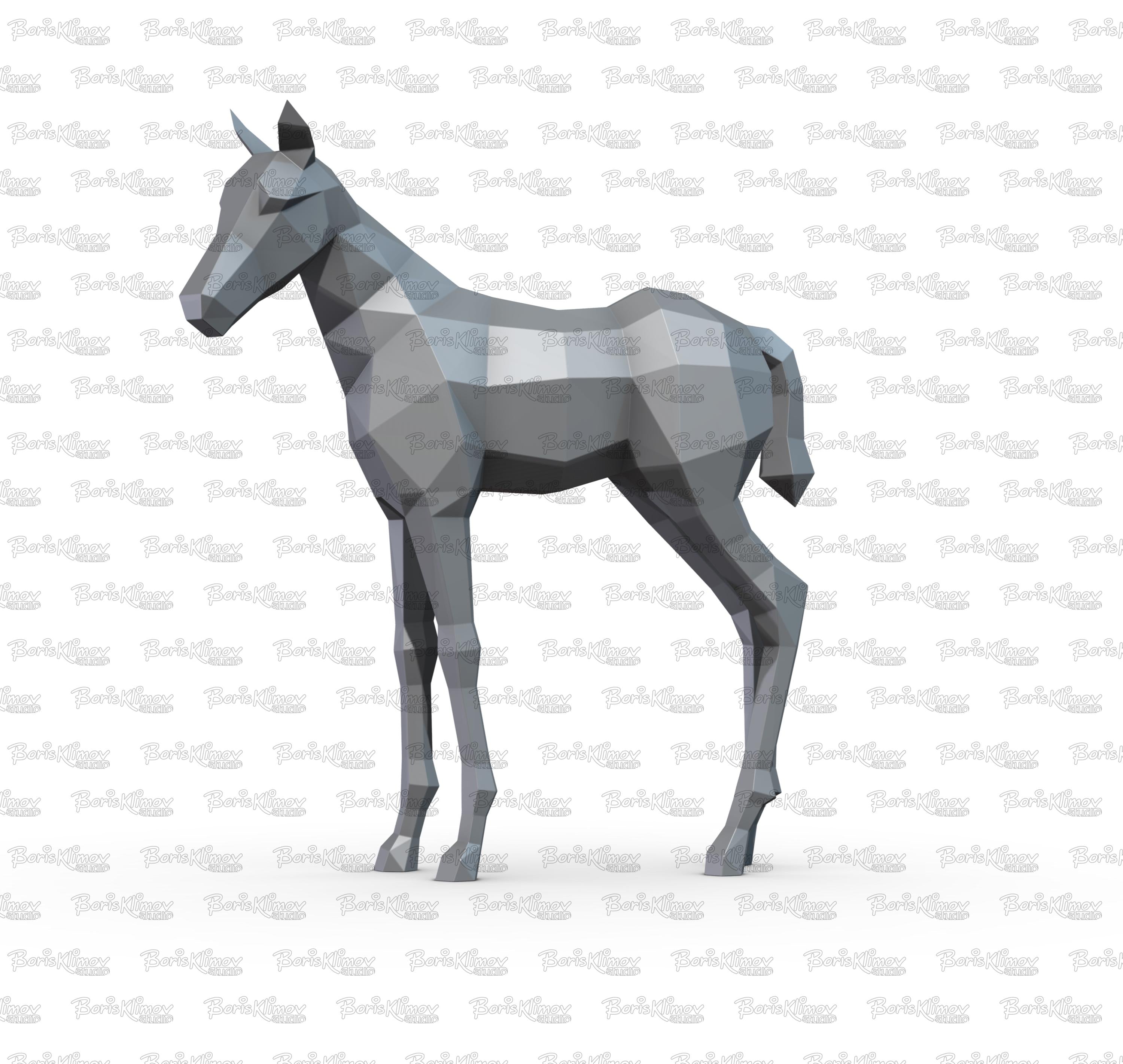 Foal, colt, baby horse! RIVET it yourself with Digital plan for metal, files: .pdf (instruction), .dxf (for CNC cutting)