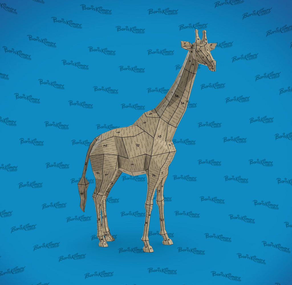 Giraffe 3d sculpture. DIY Welding Plan. Digital files (.pdf, .dxf CNC Cutting)