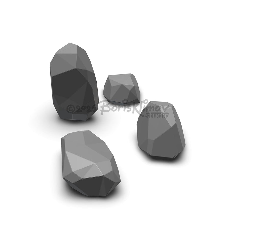 Stones 3d sculpture. DIY Welding Plan. Digital files (.pdf, .dxf CNC Cutting)