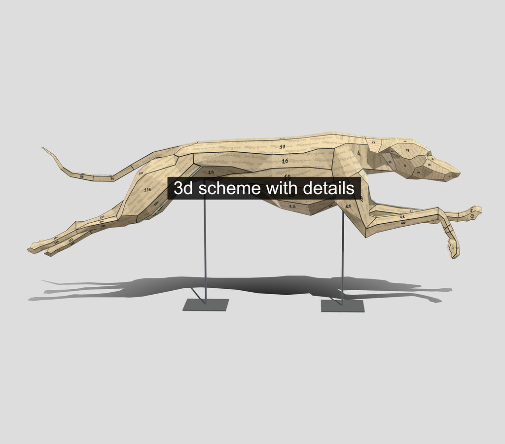 Greyhound Metal Welding DIY Digital Plan (.PDF, .DXF)