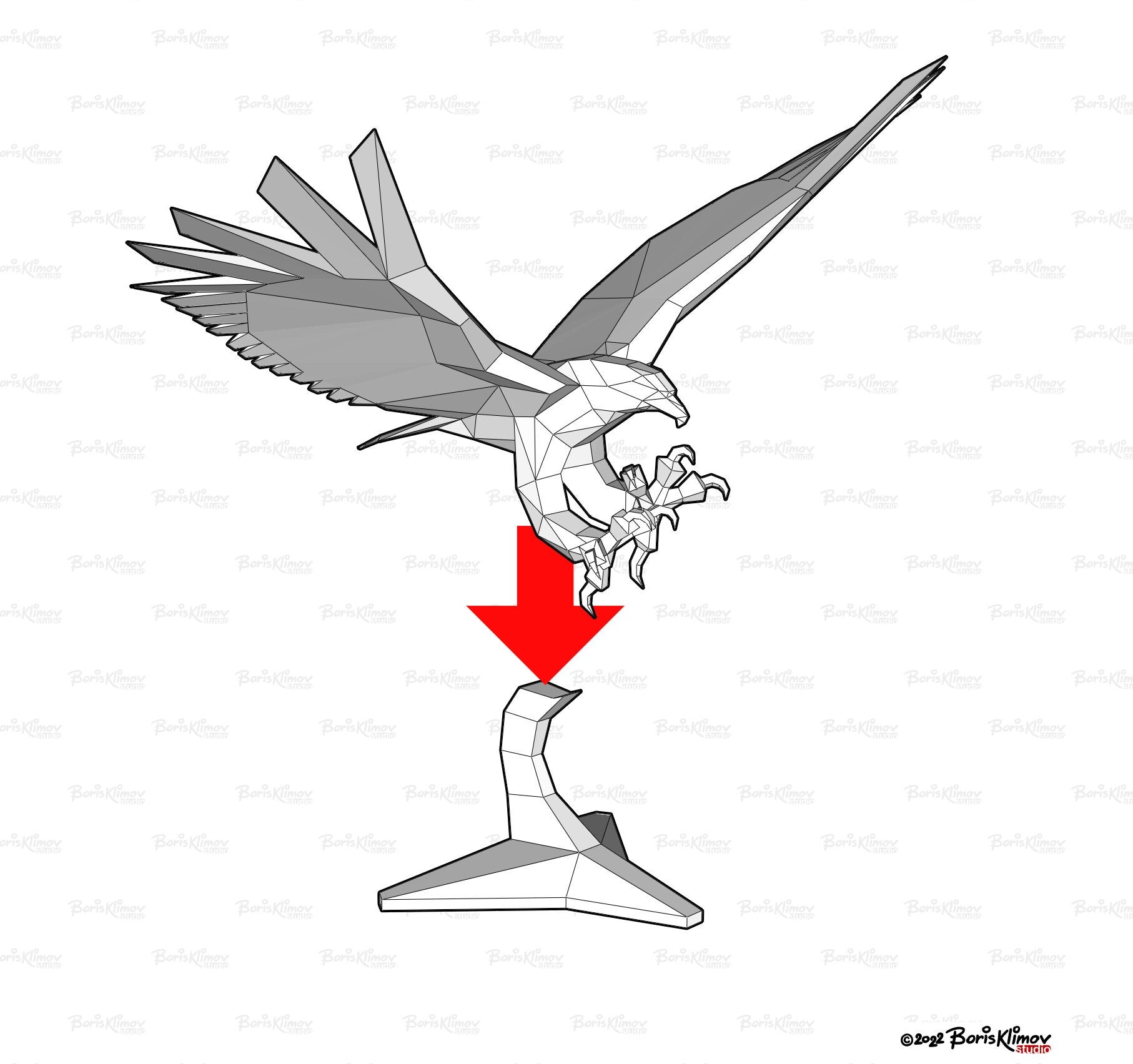 Eagle! Weld it yourself with Digital plan for metal. Set of digital files include: .pdf – scheme, .dxf – CNC cutting.