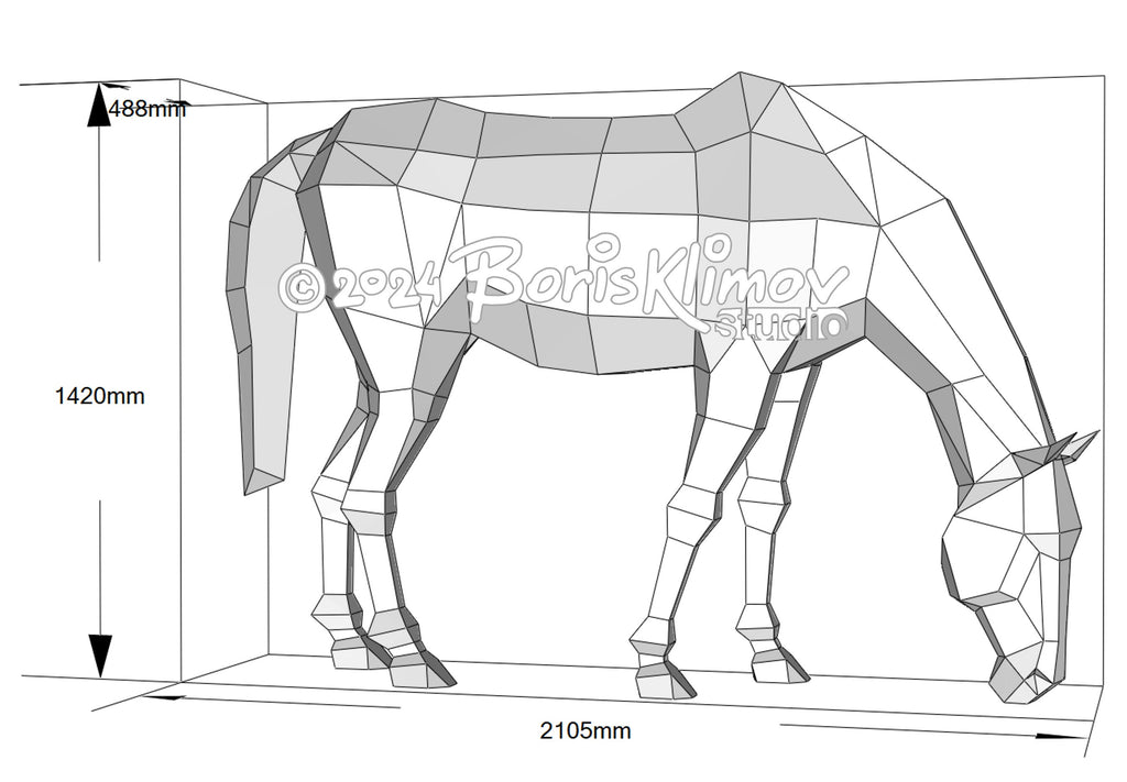 DIY Metal Horse Sculpture Plan: CNC Cut/Weld (pdf/dxf)