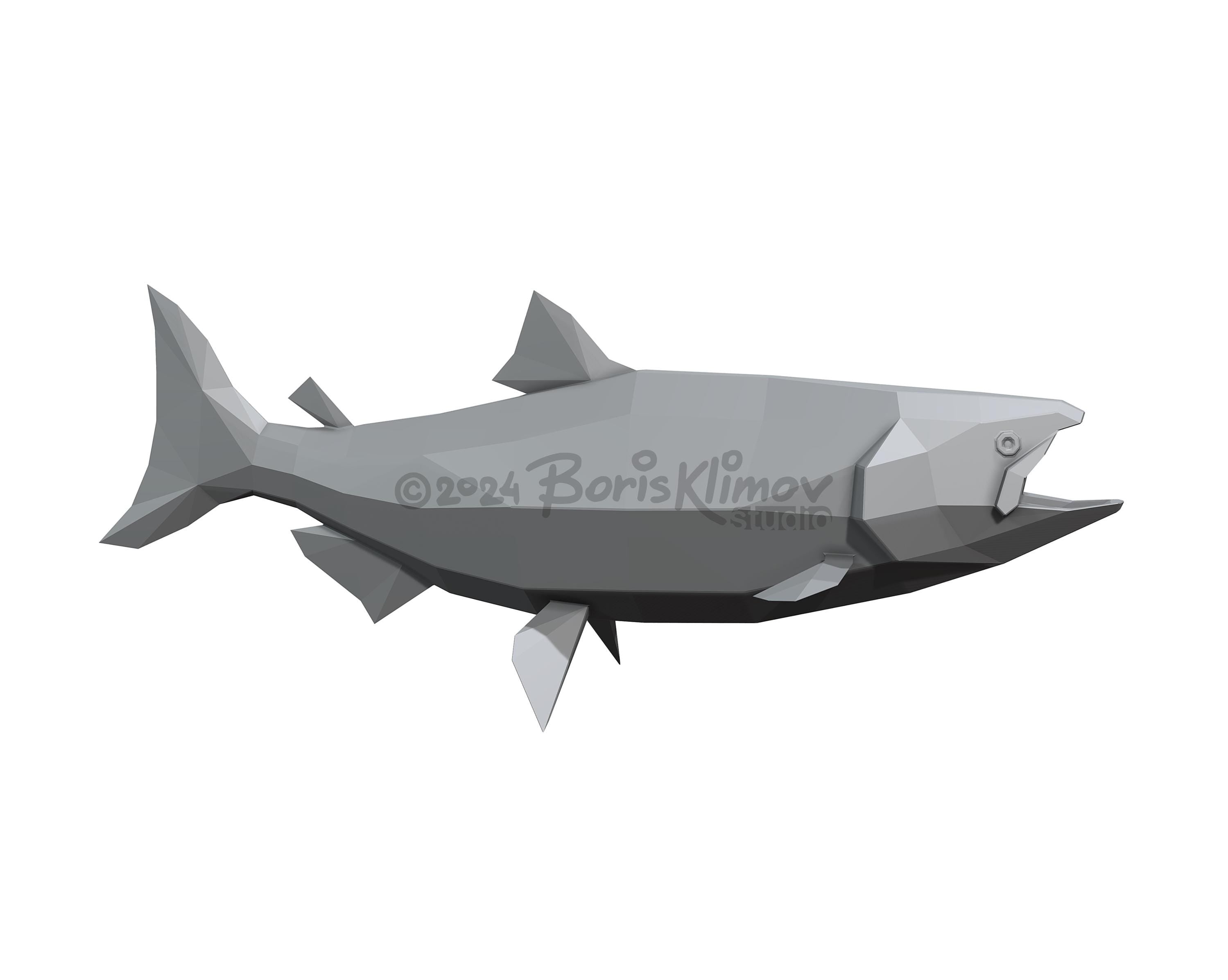 Salmon Metal Welding Pattern – DIY 3D Figure Files (PDF, DXF)