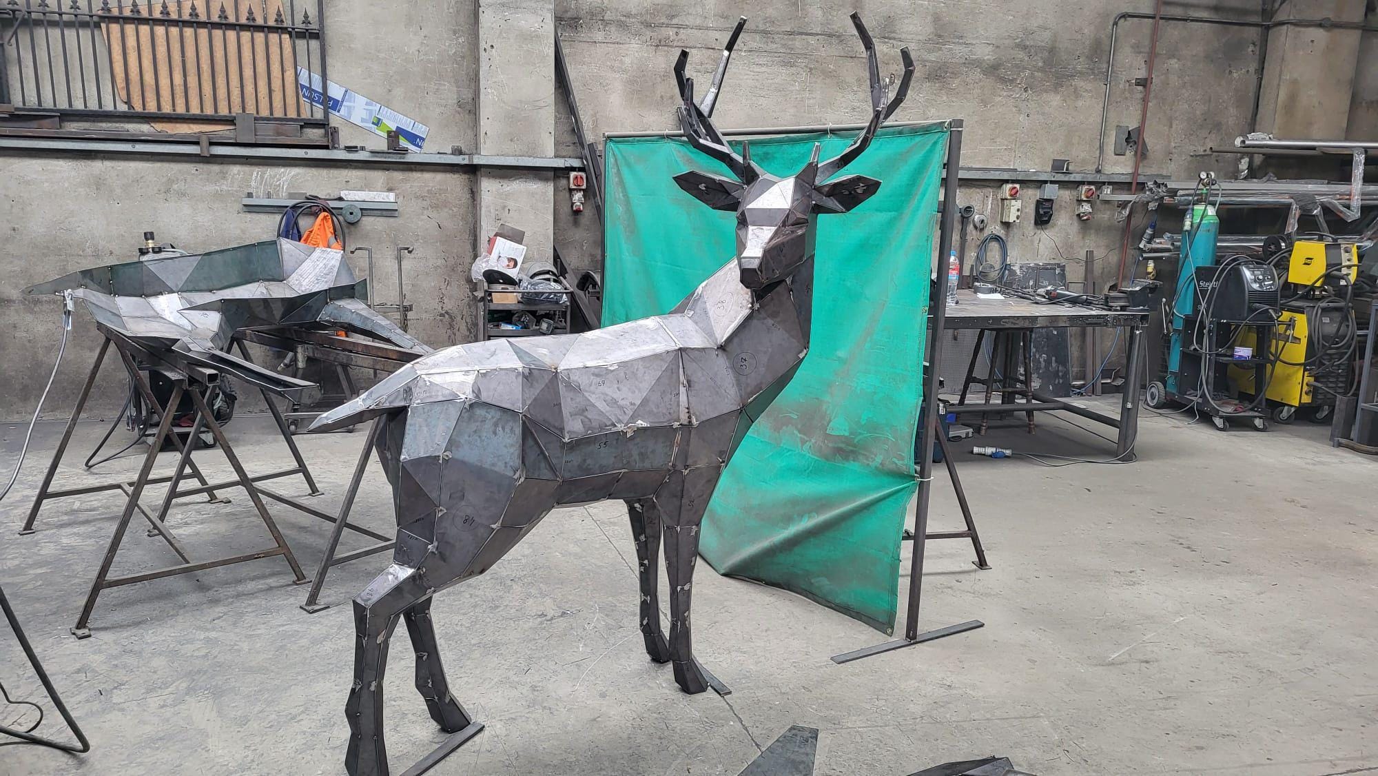 Deer! Weld it yourself with Digital plan for metal. Set of digital files include .pdf – scheme, .dxf – CNC cutting.