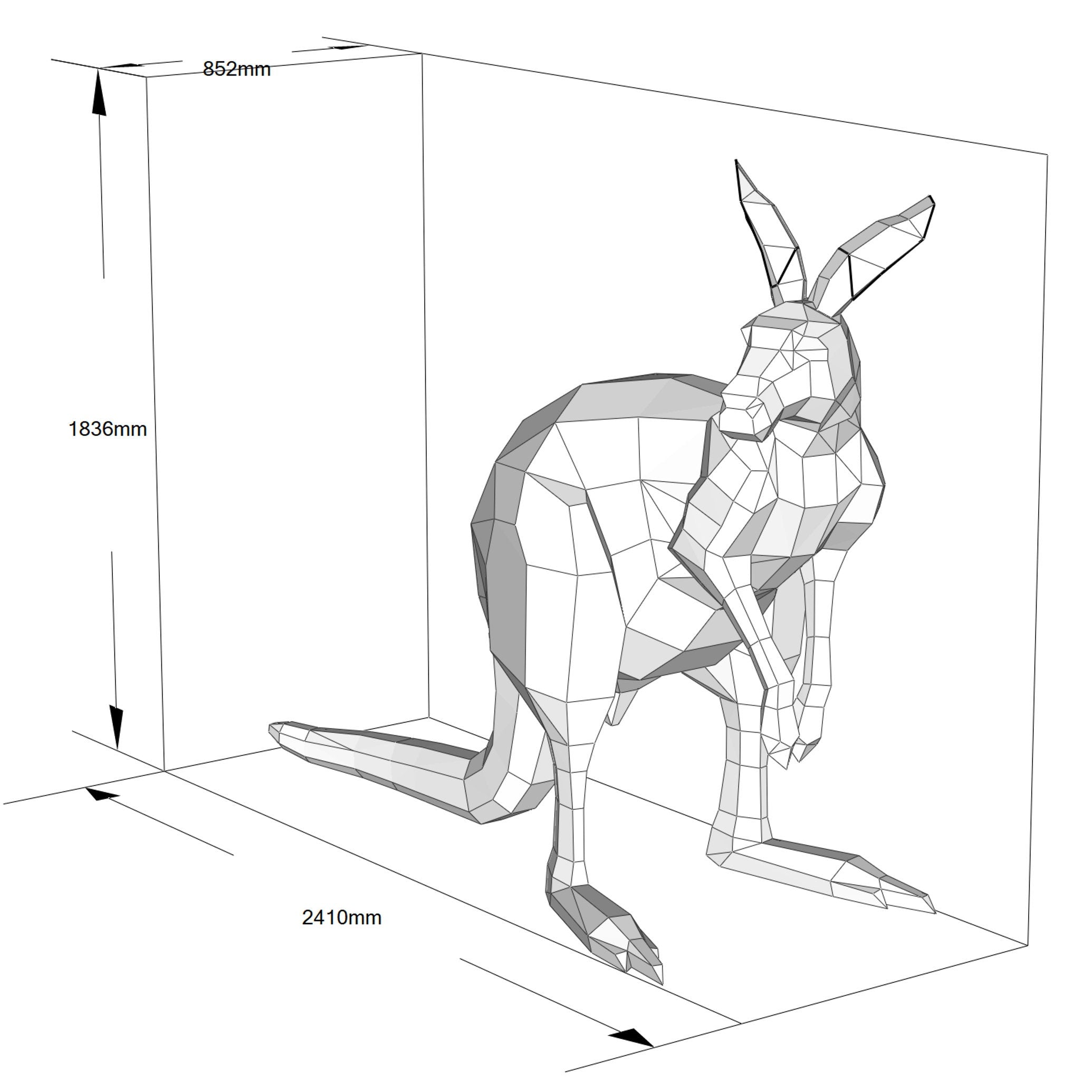 Kangaroo! Weld it yourself with Digital plan for metal. Set of digital files include: .pdf – scheme, .dxf – CNC cutting.