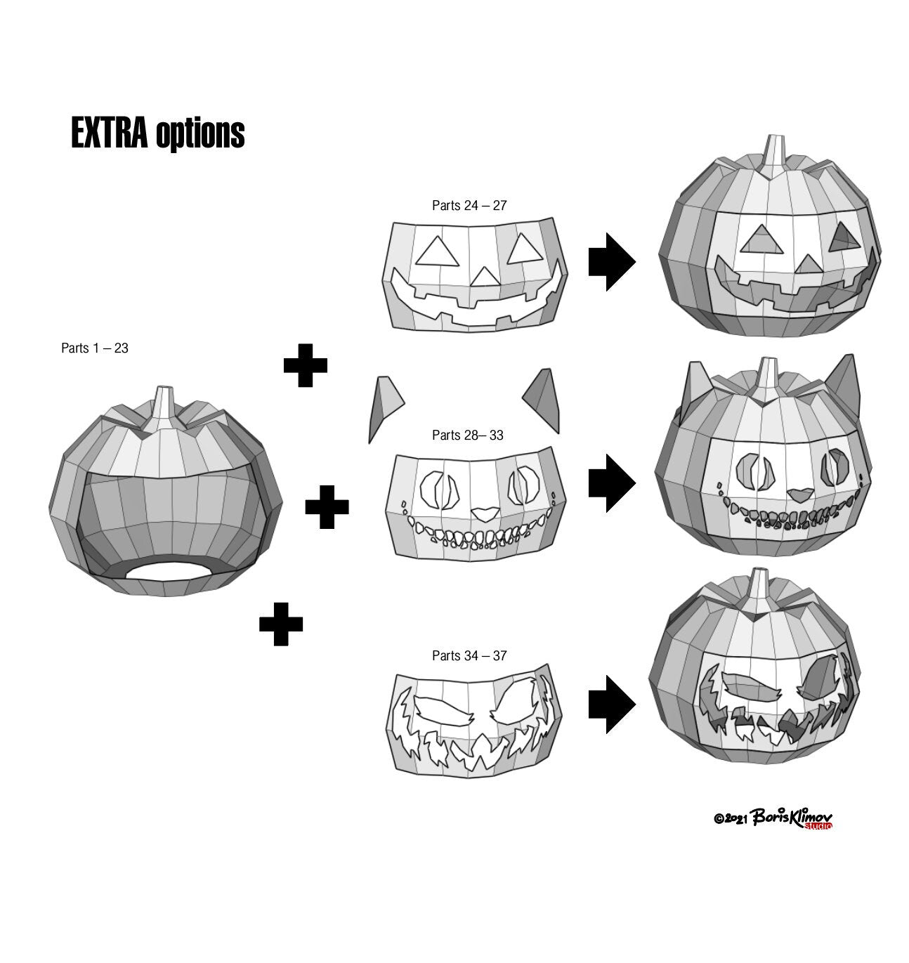 Halloween Pumpkins Metal Welding DIY Plan (Digital Files .dxf .pdf)