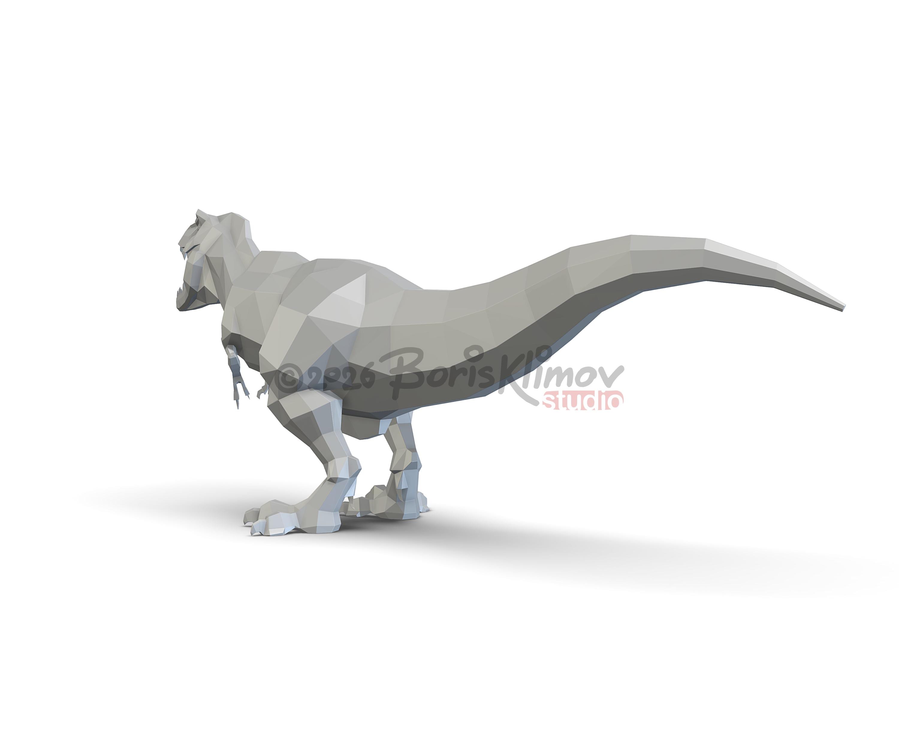T. rex 3d sculpture. DIY Welding Plan. Digital files (.pdf, .dxf CNC Cutting)
