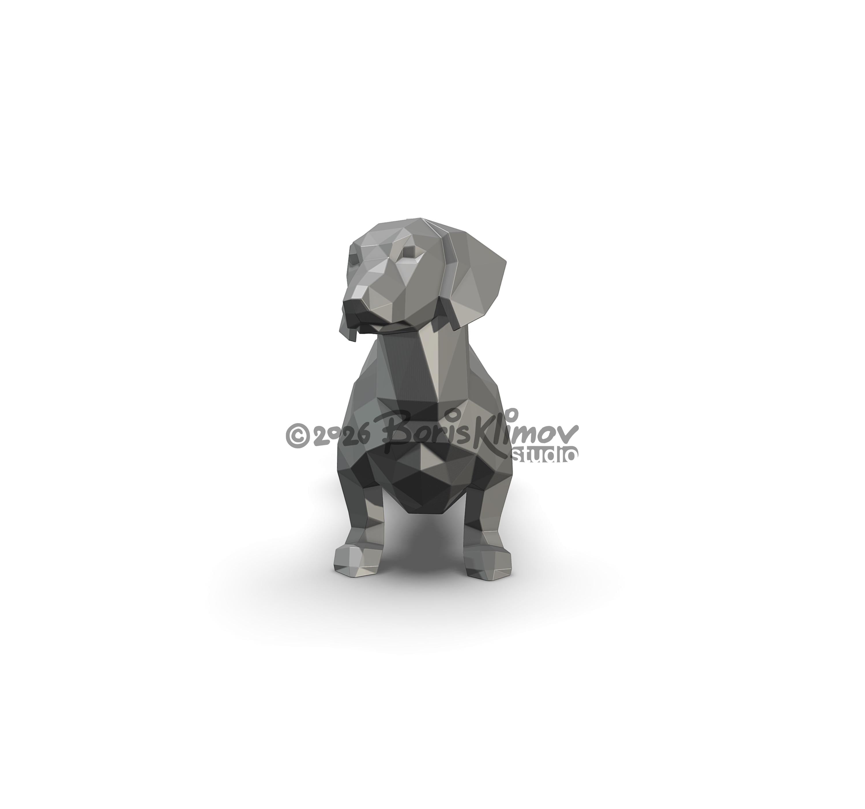 Dachshund 3d sculpture. DIY Welding Plan. Digital files (.pdf, .dxf CNC Cutting)