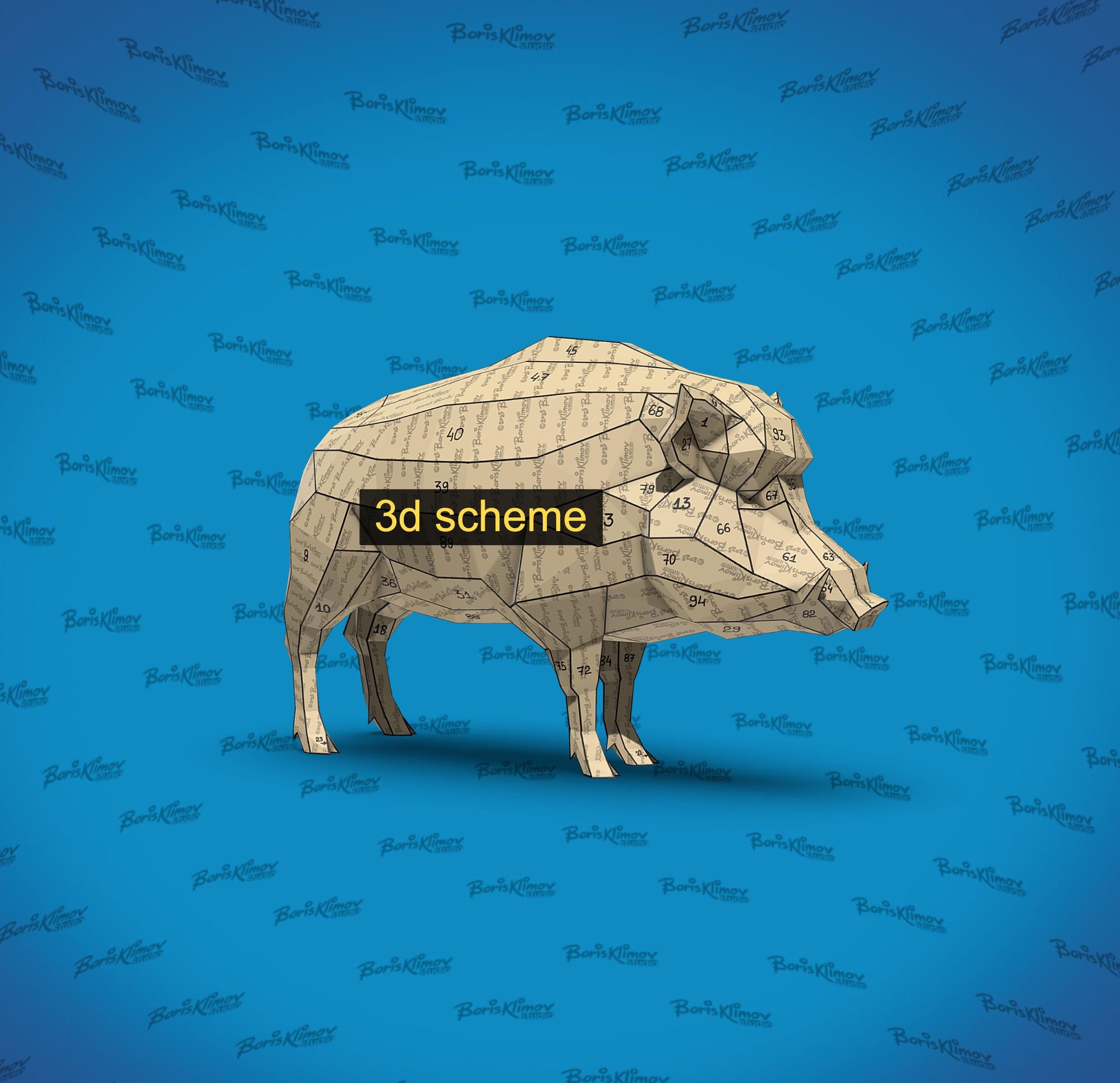 Boar! Weld it yourself with Digital plan for metal. Set of digital files include .pdf – scheme, .dxf – CNC cutting.