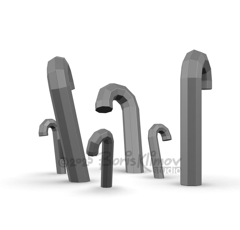 Candy cane 3d sculpture. DIY Welding Plan. Digital files (.pdf, .dxf CNC Cutting)