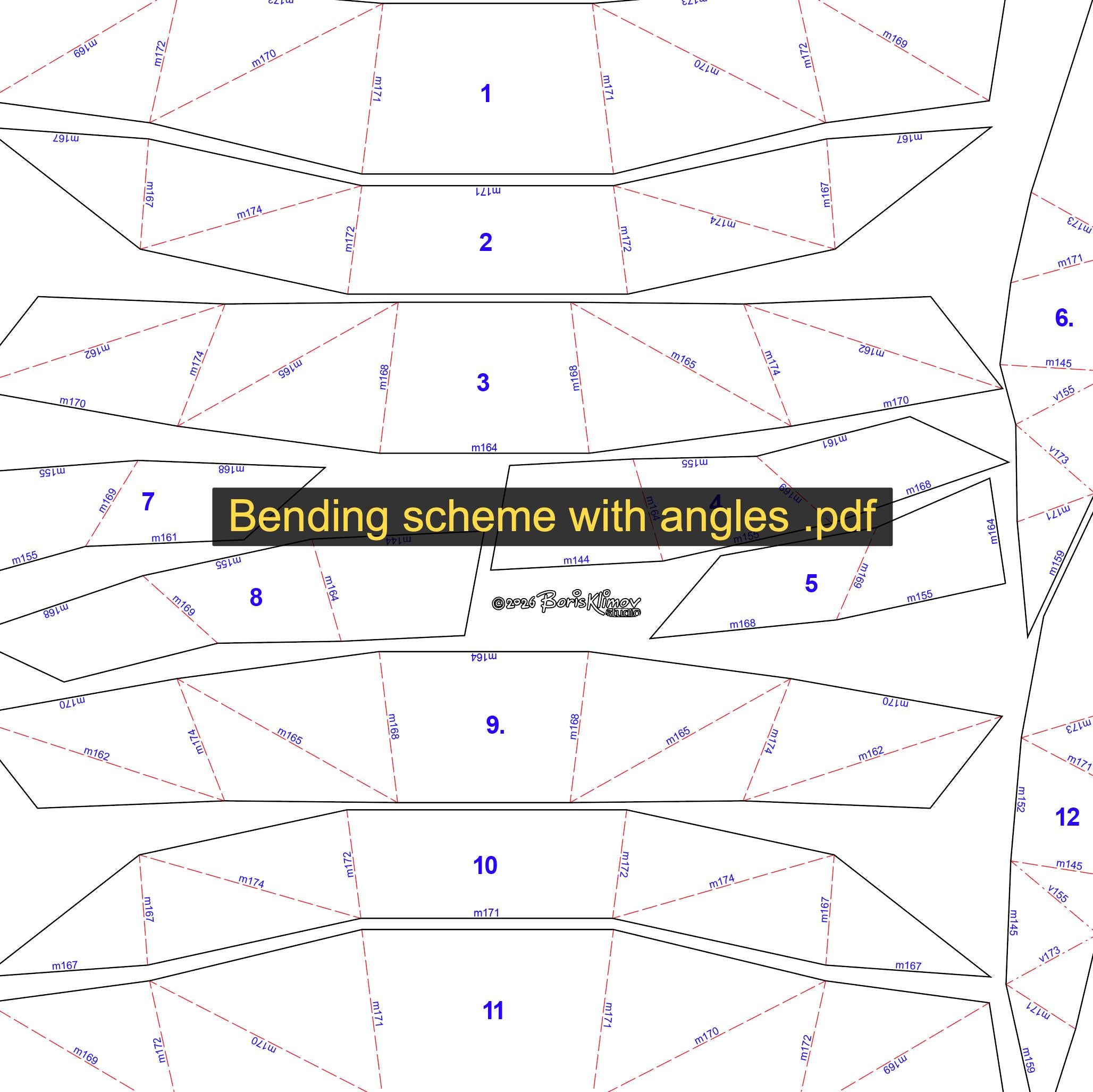 Clam 3d sculpture. DIY Welding Plan. Digital files (.pdf, .dxf CNC Cutting)