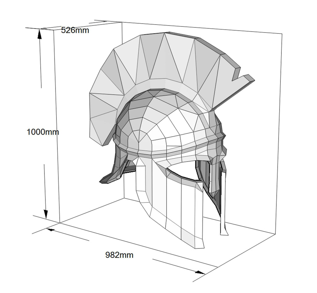 Spartan helmet 3d sculpture. DIY Welding Plan. Digital files (.pdf, .dxf CNC Cutting)