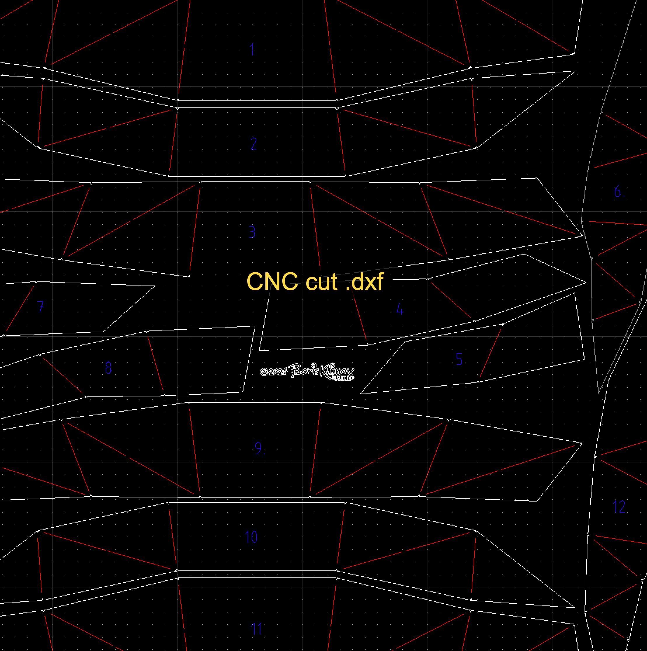 Clam 3d sculpture. DIY Welding Plan. Digital files (.pdf, .dxf CNC Cutting)