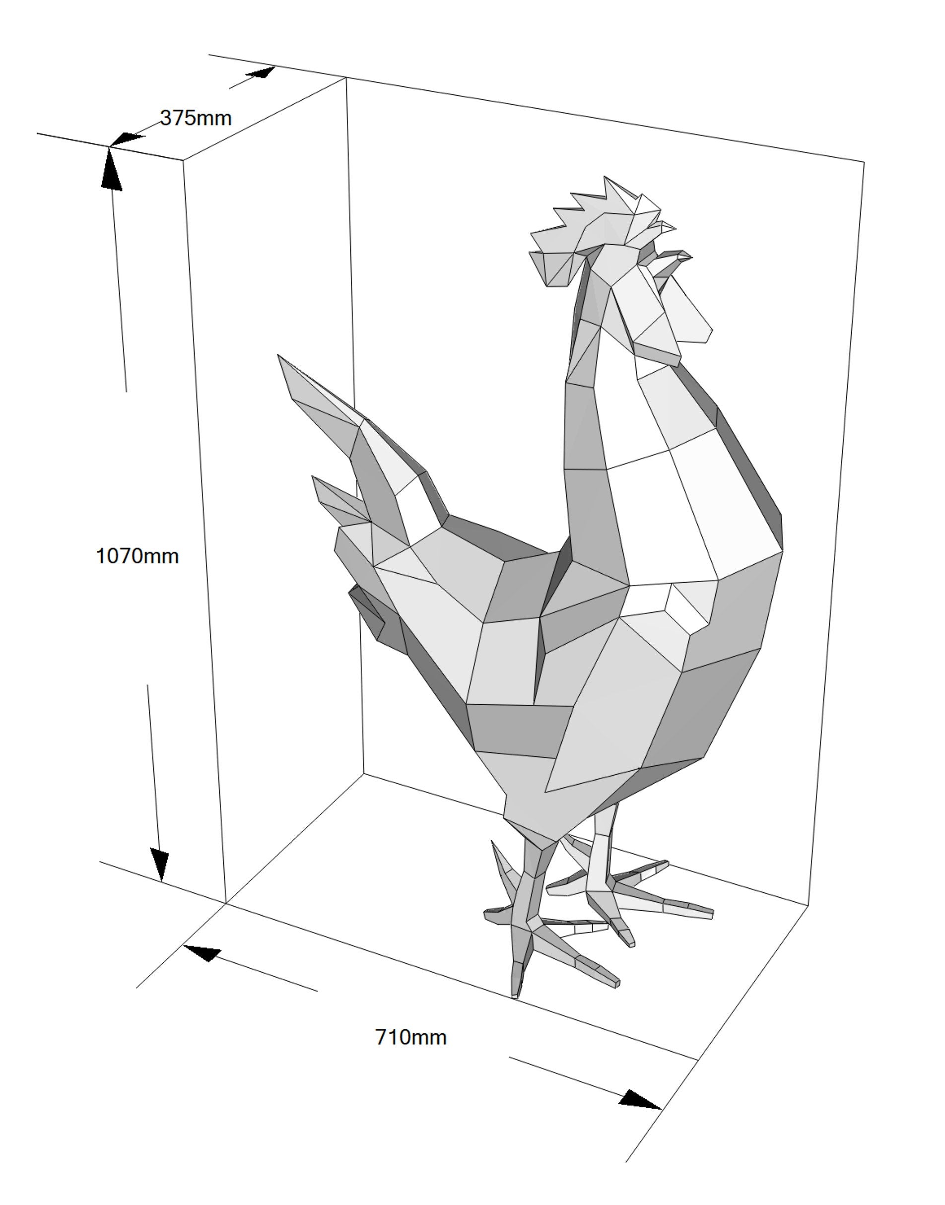 Rooster Metal Welding DIY Digital Plan (pdf, dxf)