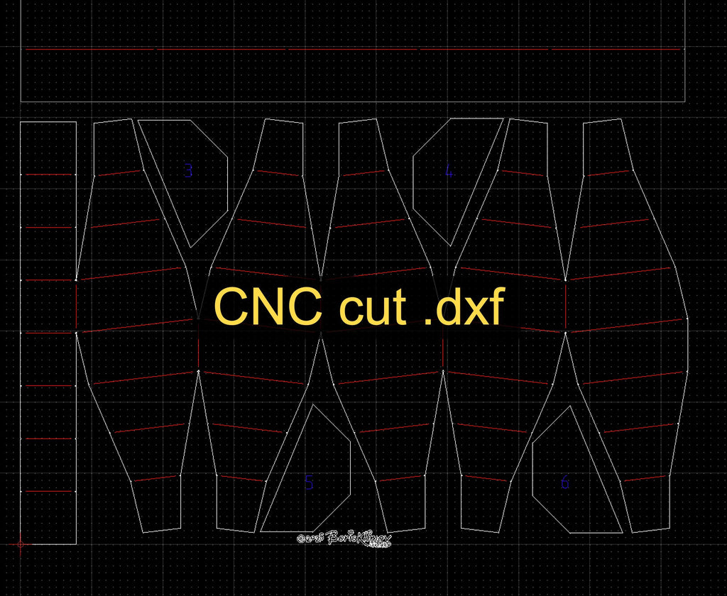 Candy cane 3d sculpture. DIY Welding Plan. Digital files (.pdf, .dxf CNC Cutting)